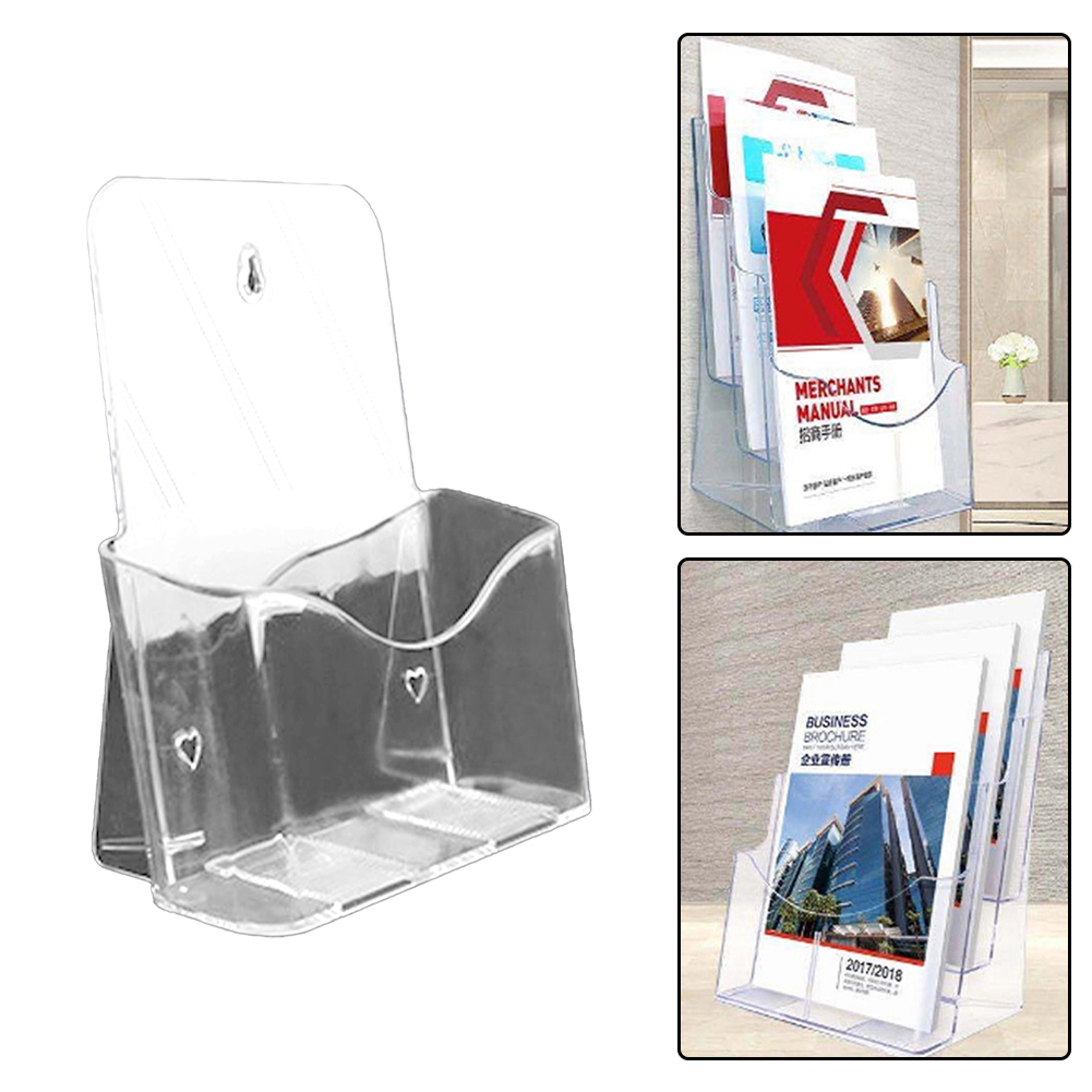 acrylic brochure holder clear display stand slant back flyer holder for countertop displays