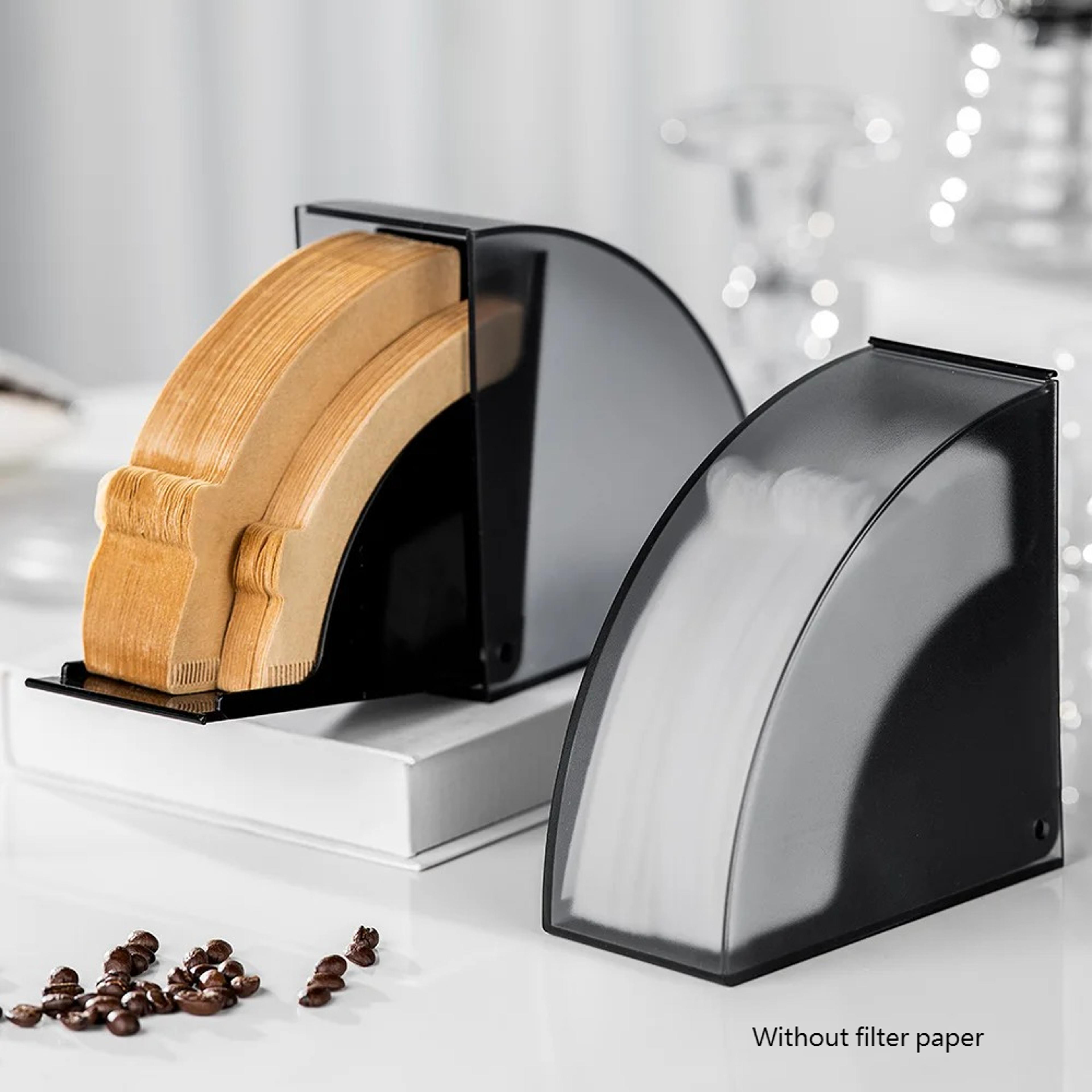 acrylic coffee filter holder with lid dustproof storage rack for filters