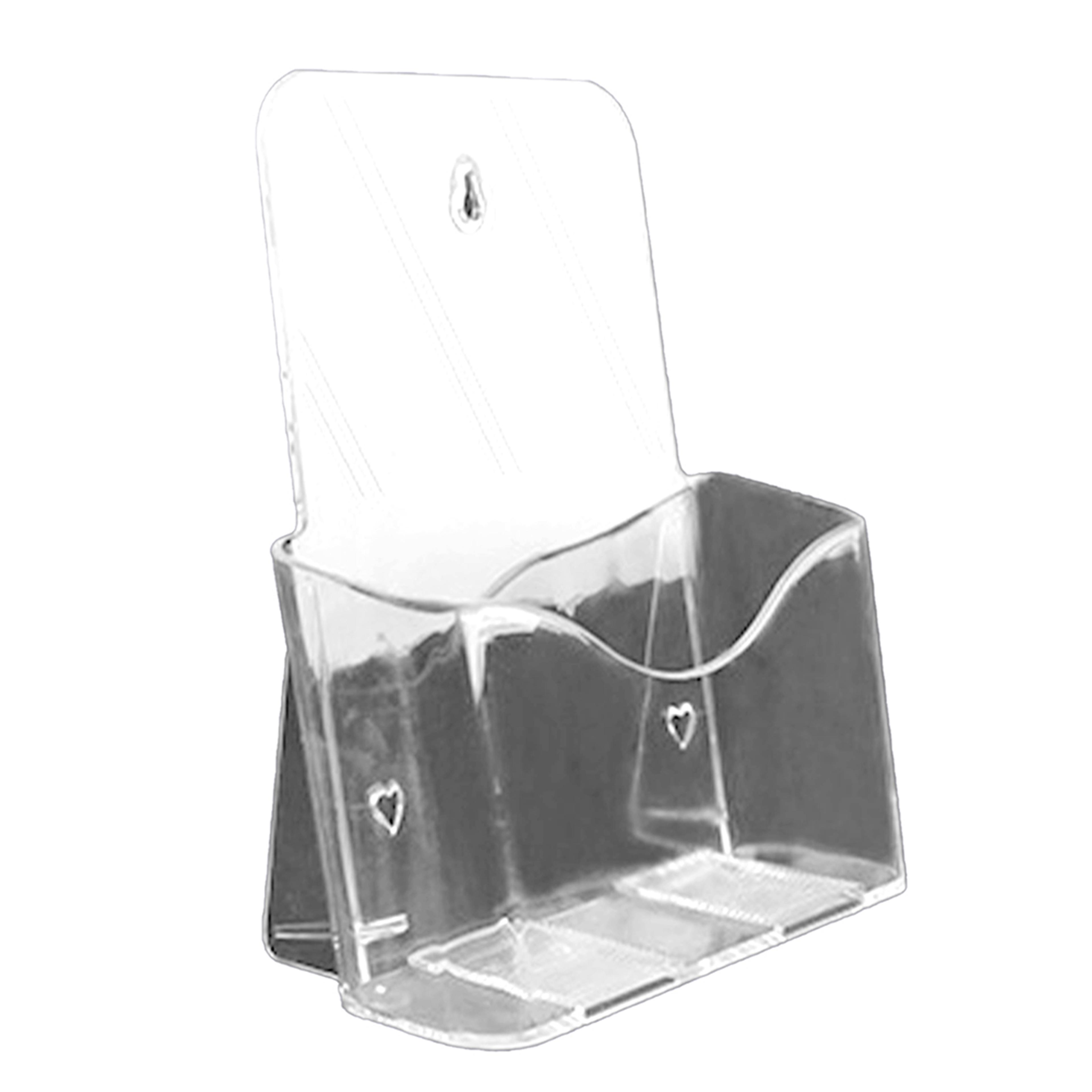 acrylic brochure holder clear display stand with sturdy slant back design