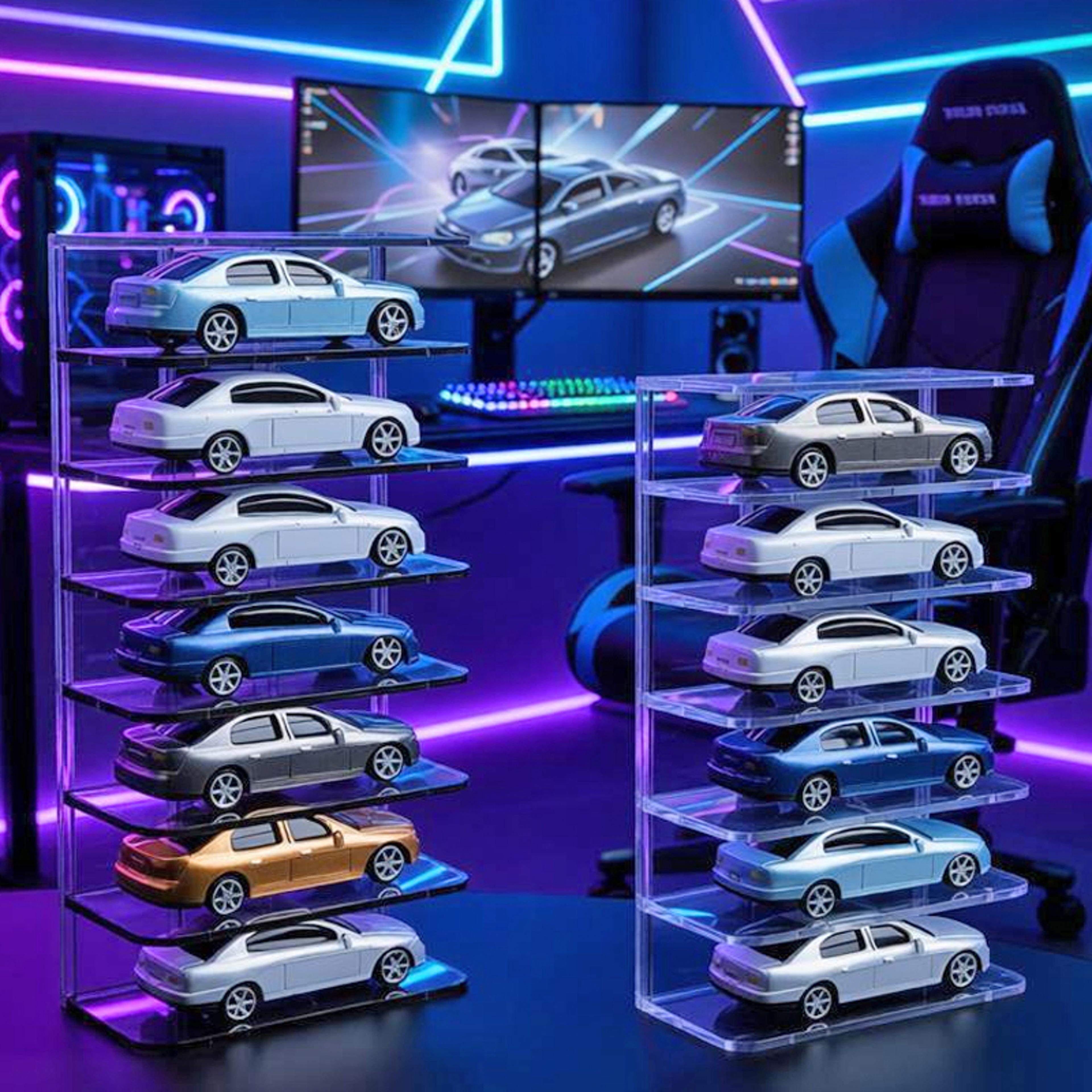 toy car storage rack acrylic display stand for kids mini model collection organizer