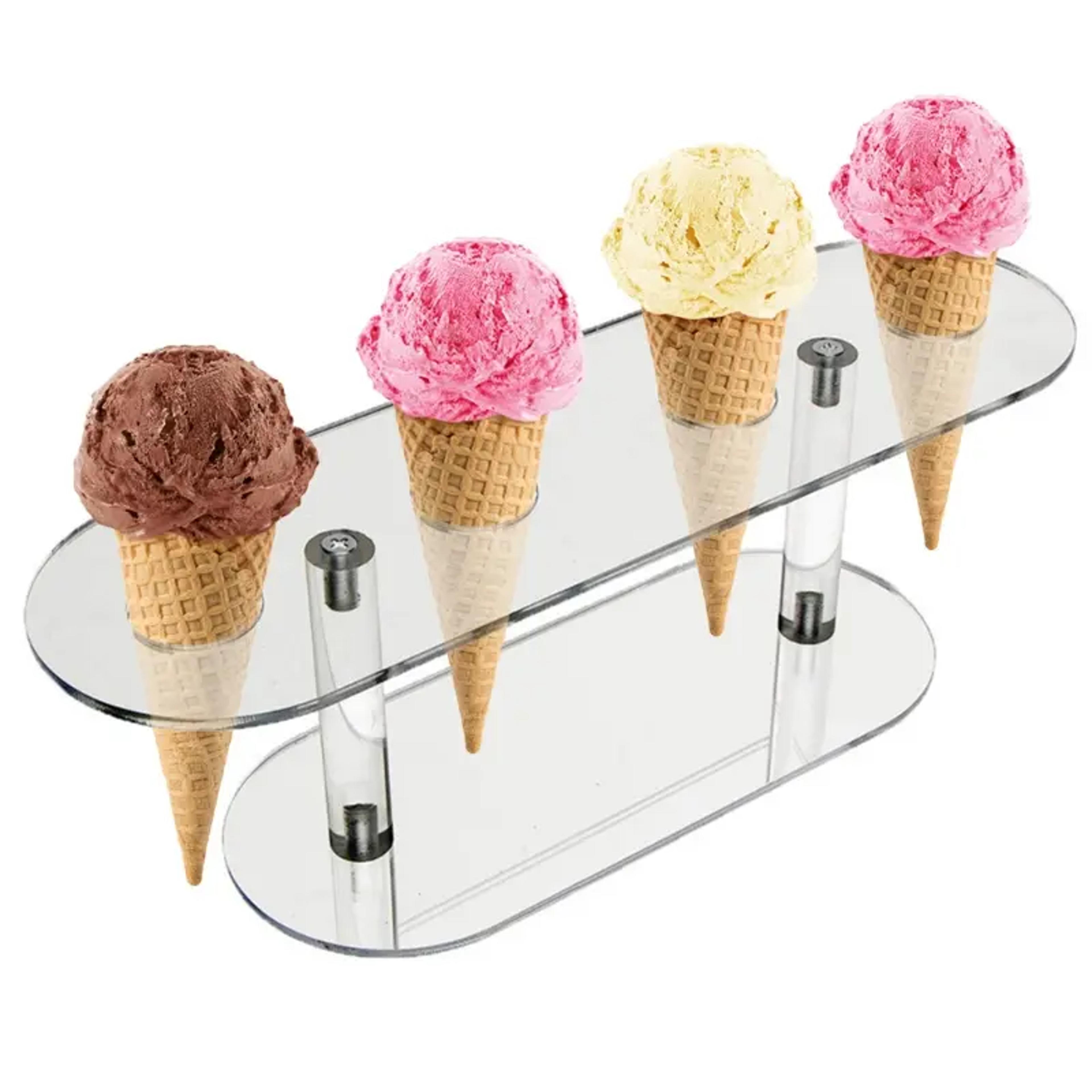 transparent acrylic hole ice cream cone holder dessert display rack