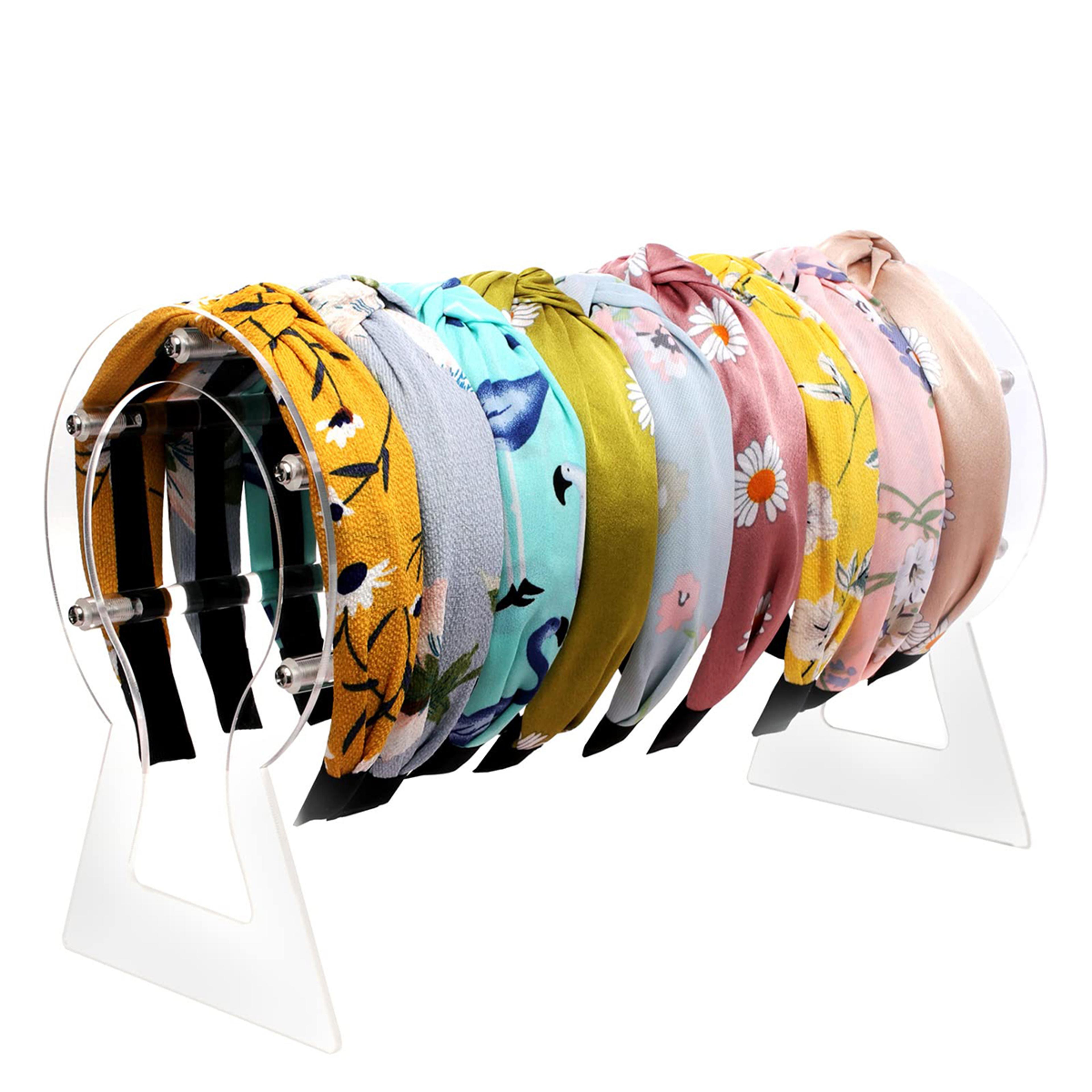 transparent acrylic headband organizer rack hair accessory display stand