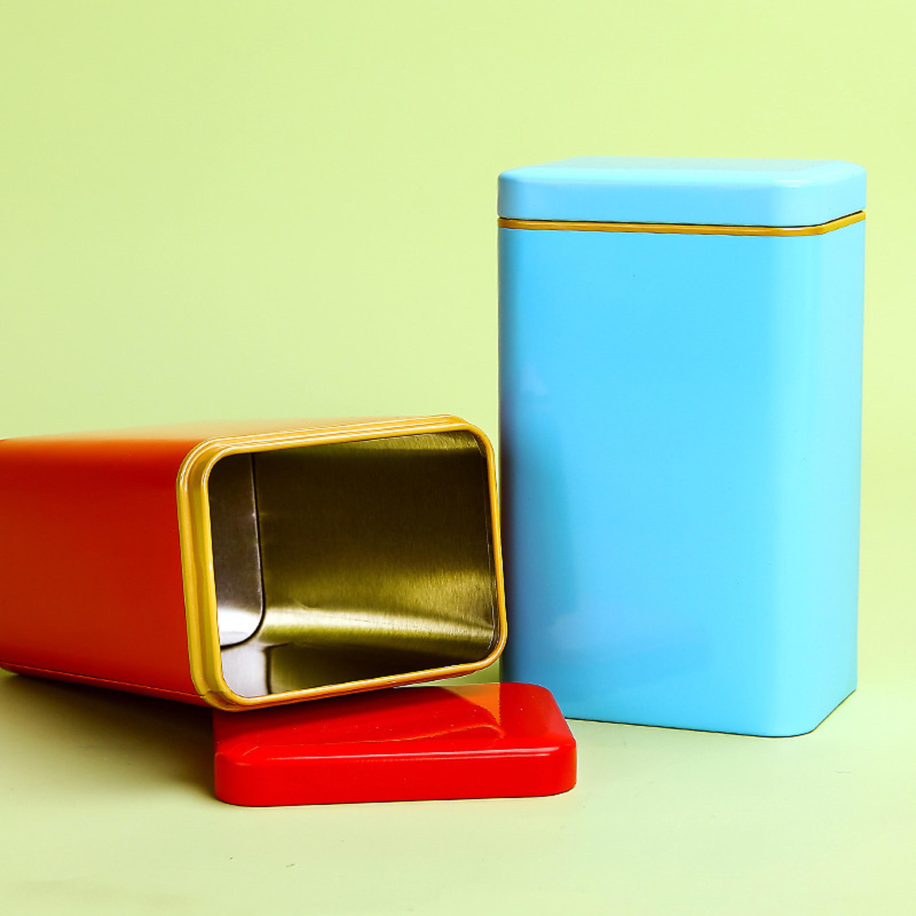 airtight tea tin box metal storage canister for tea coffee spices and small items