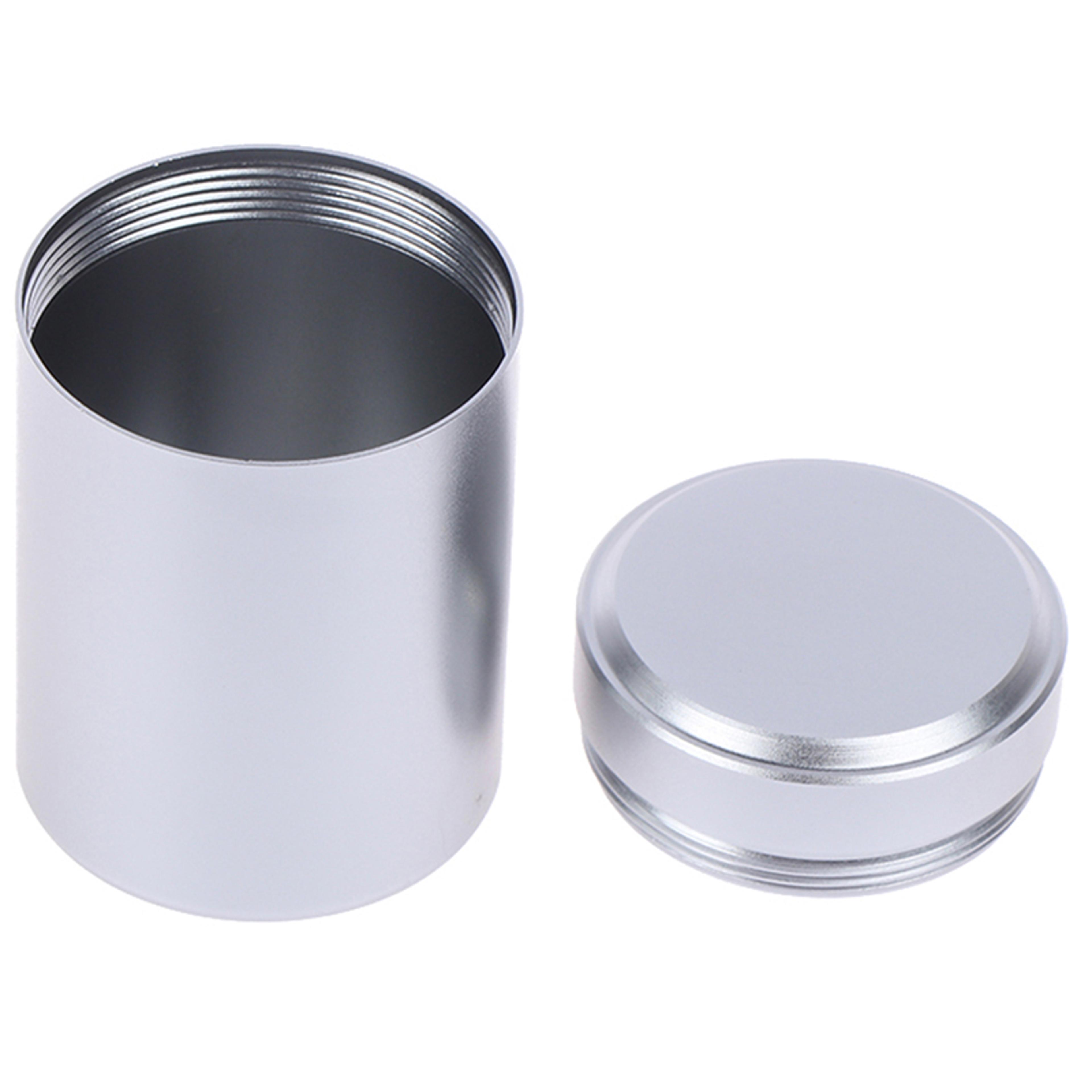 silver aluminum airtight storage container portable sealed metal canister for tea and herbs