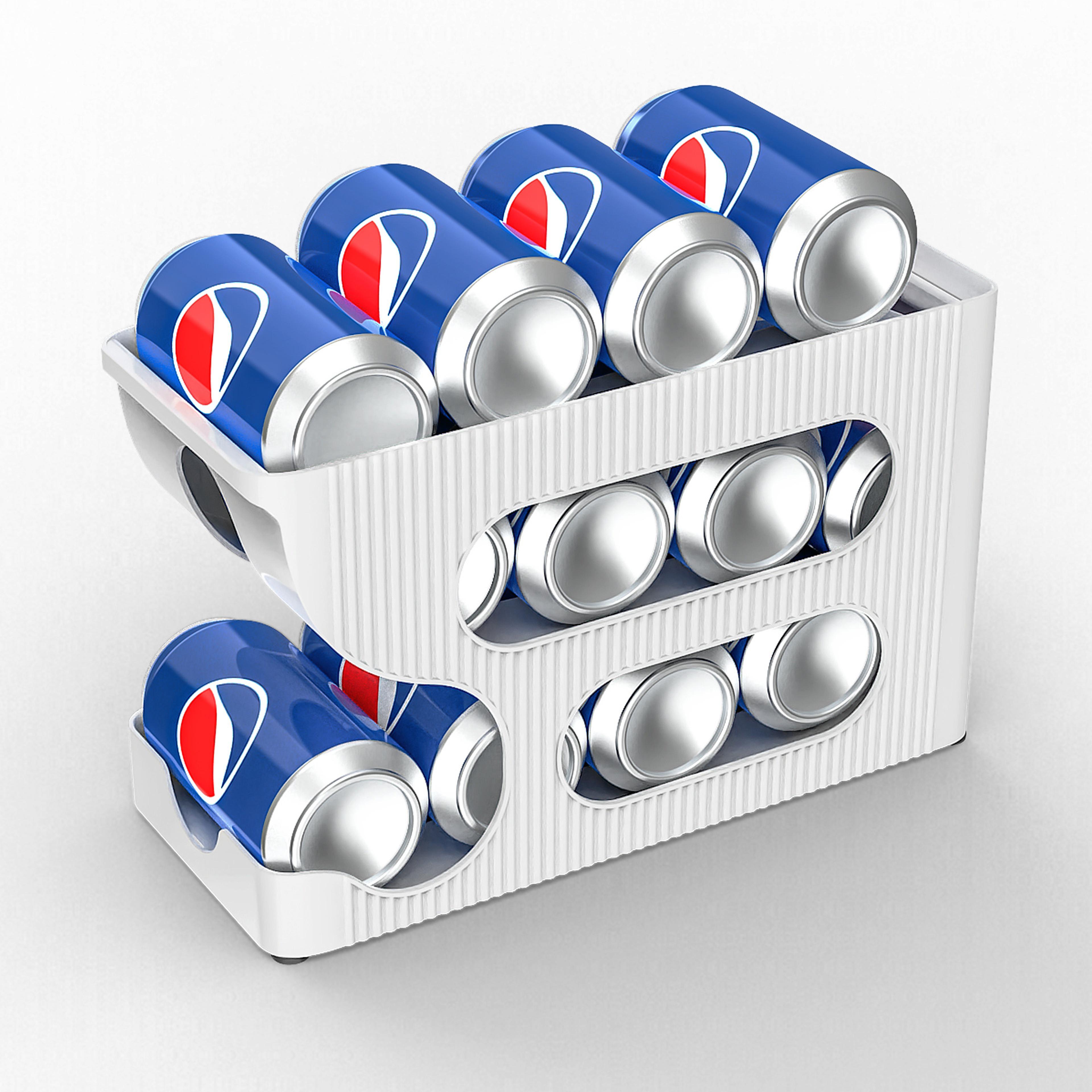 automatic fridge drink organizer can dispenser space saving soda can holder
