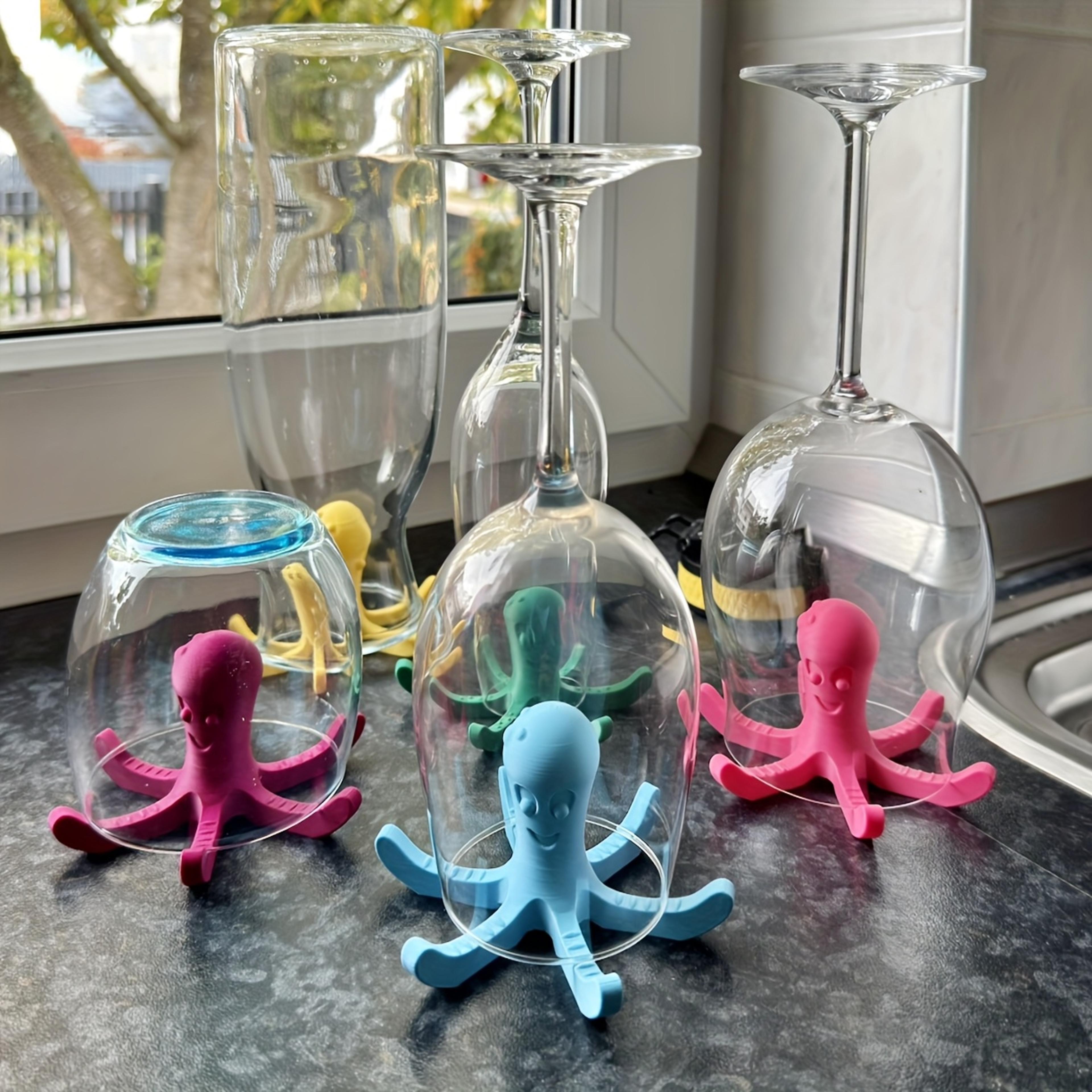 octopus water bottle drying rack cute bottle dryer stand for cups mugs and glasses
