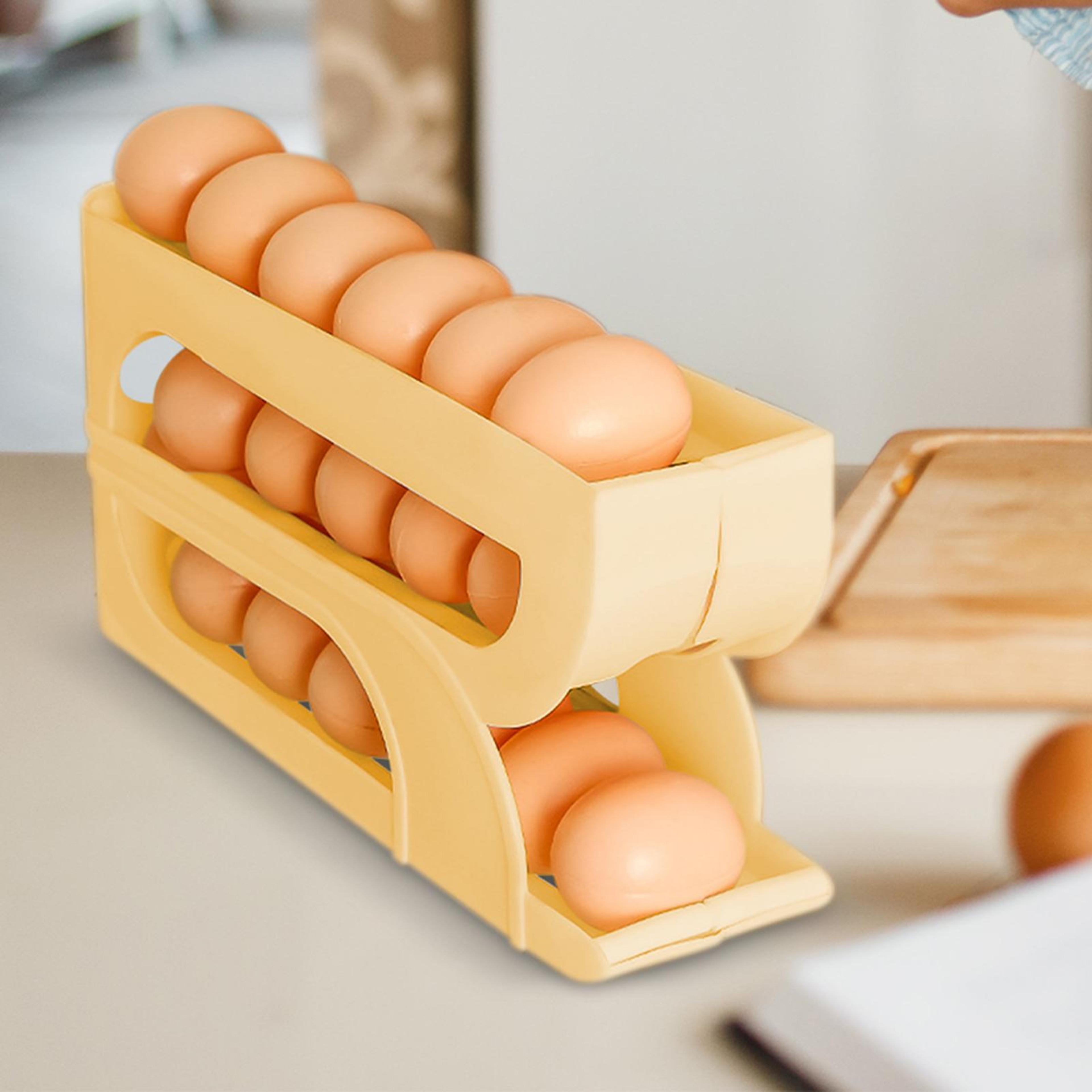 automatic egg dispenser egg holder for fridge kitchen storage rack