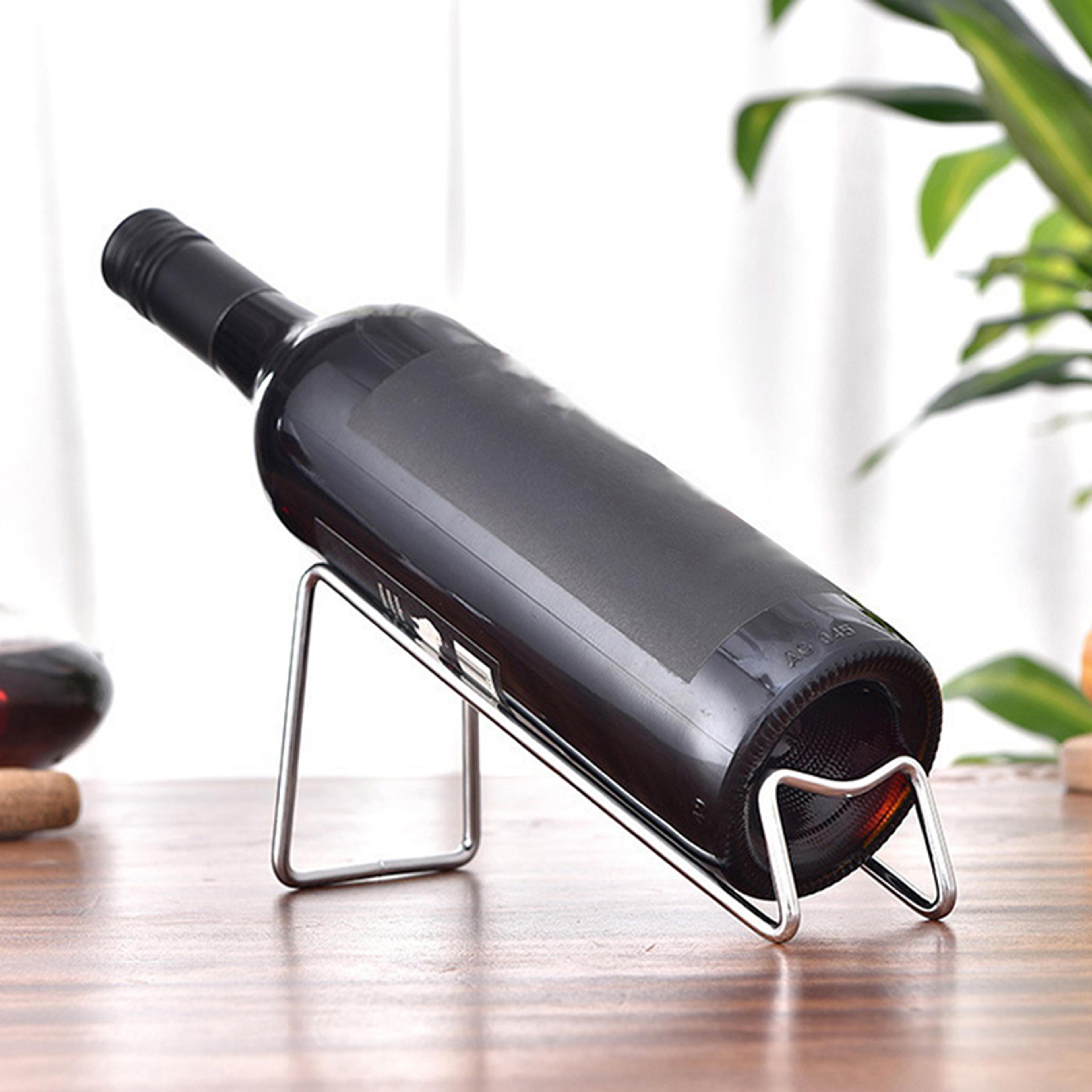 modern stainless steel wine rack countertop bottle holder for home bar display