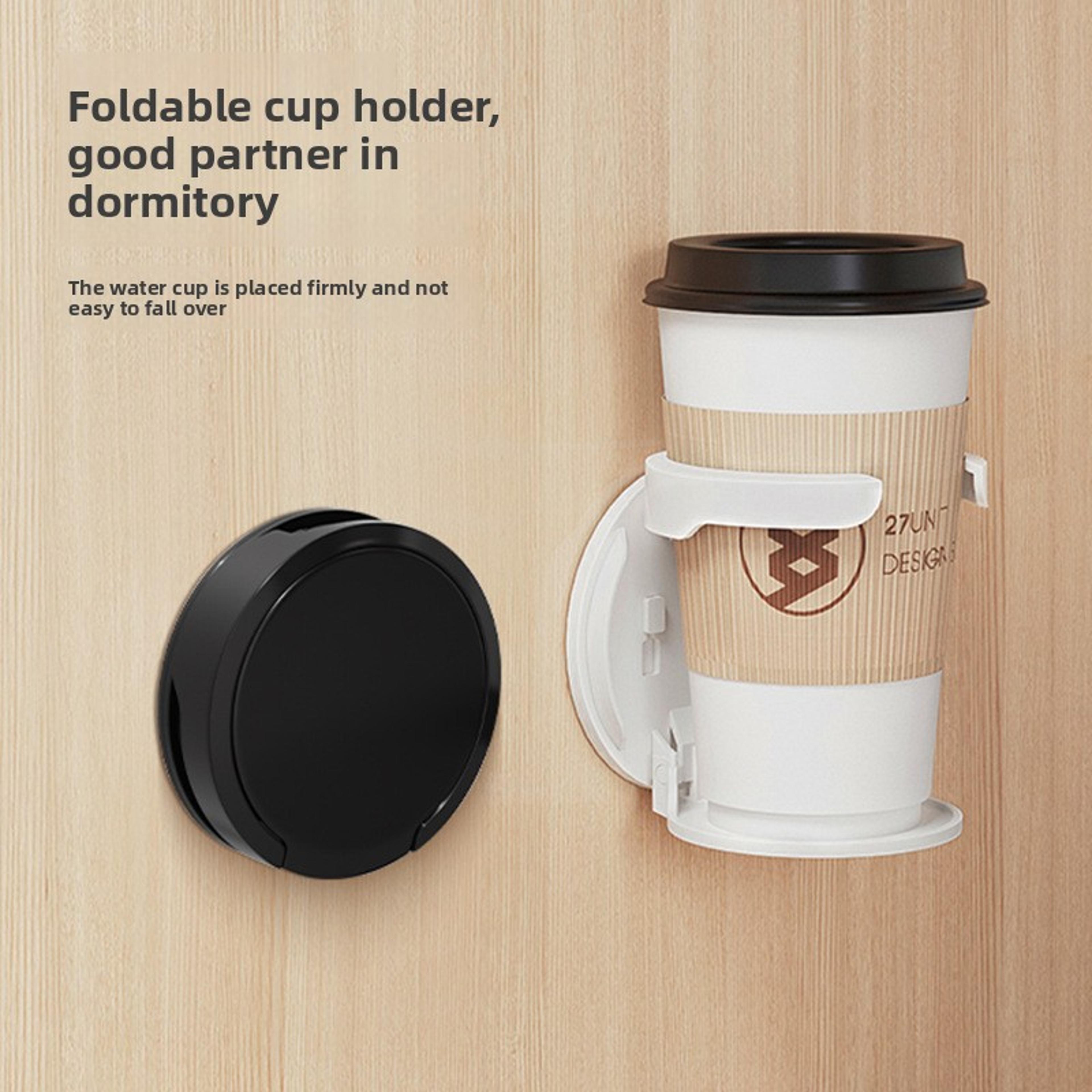punch free foldable wall mounted cup holder mug storage rack for kitchen space saving