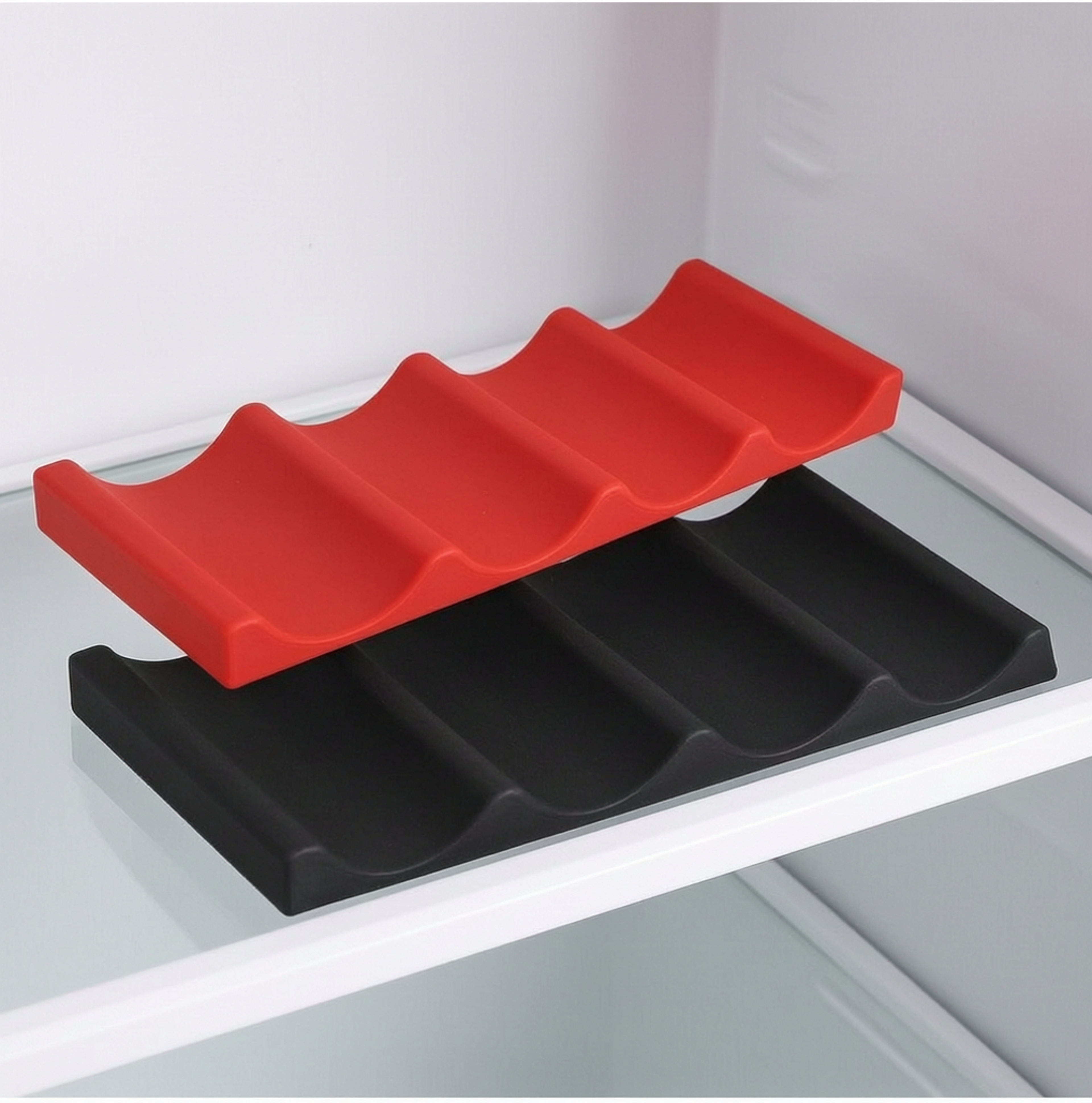 silicone fridge organizer wine bottle holder folding drink storage rack