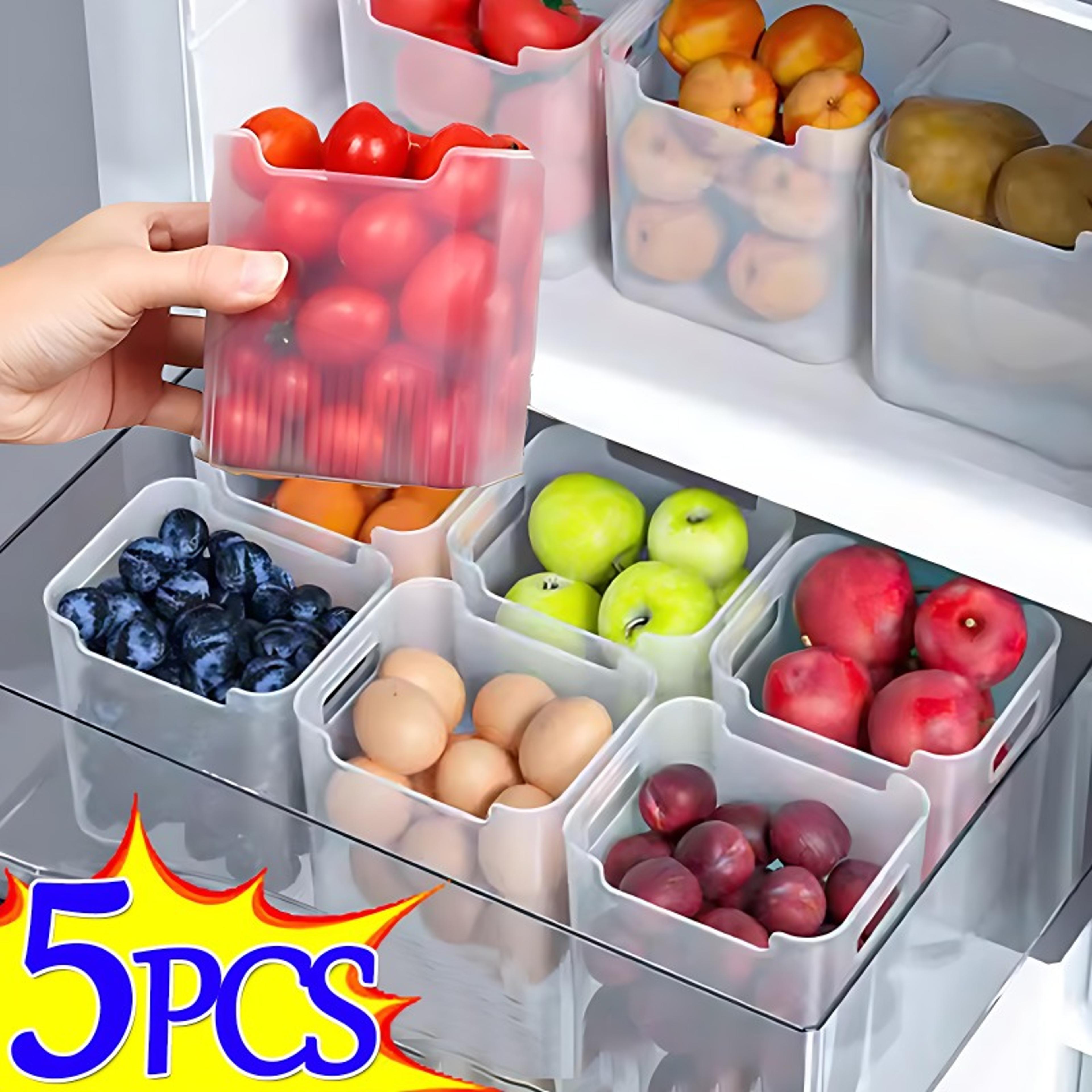 clear refrigerator organizer bins food storage containers for fridge and produce