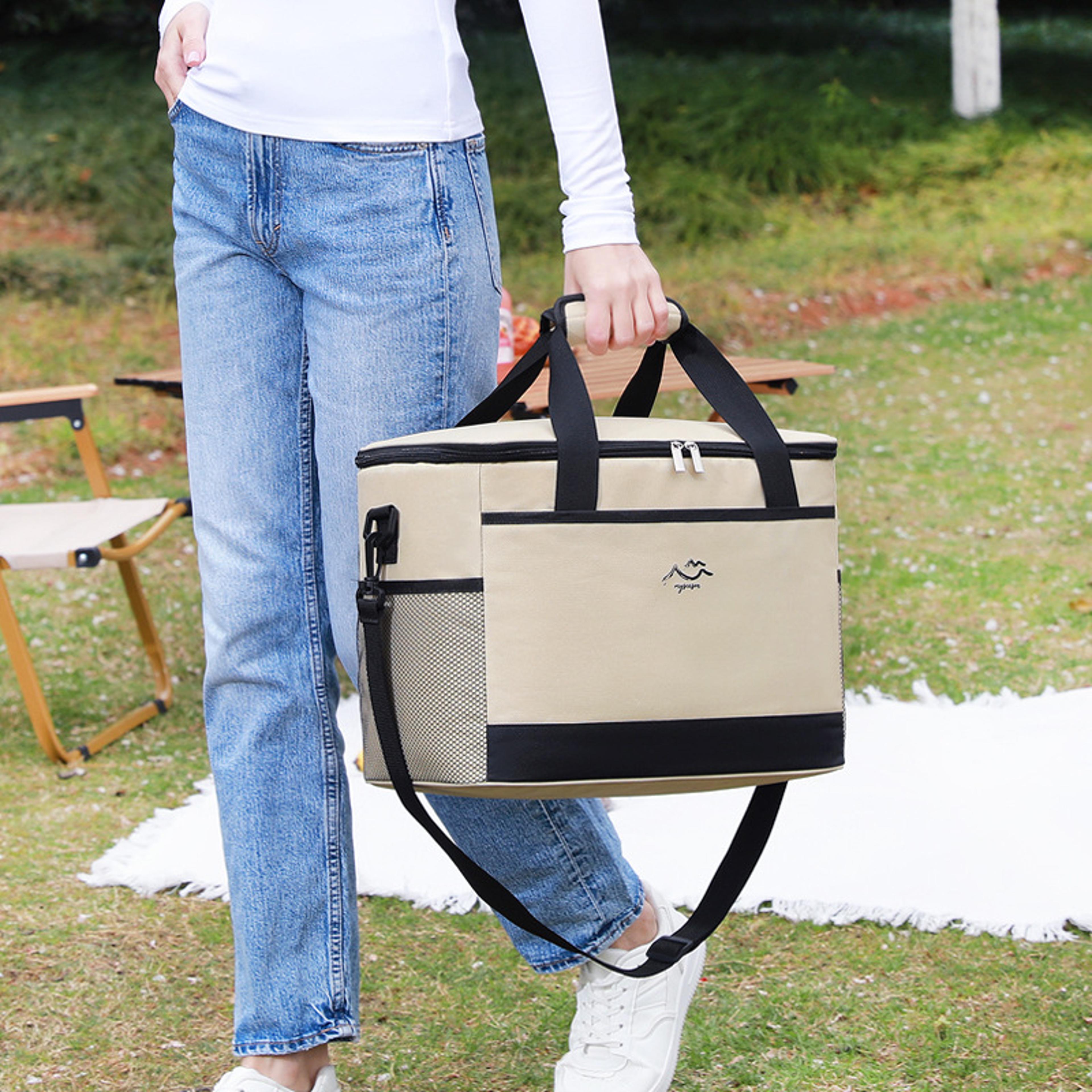 insulated cooler bag large picnic cooler bag for camping, beach and travel