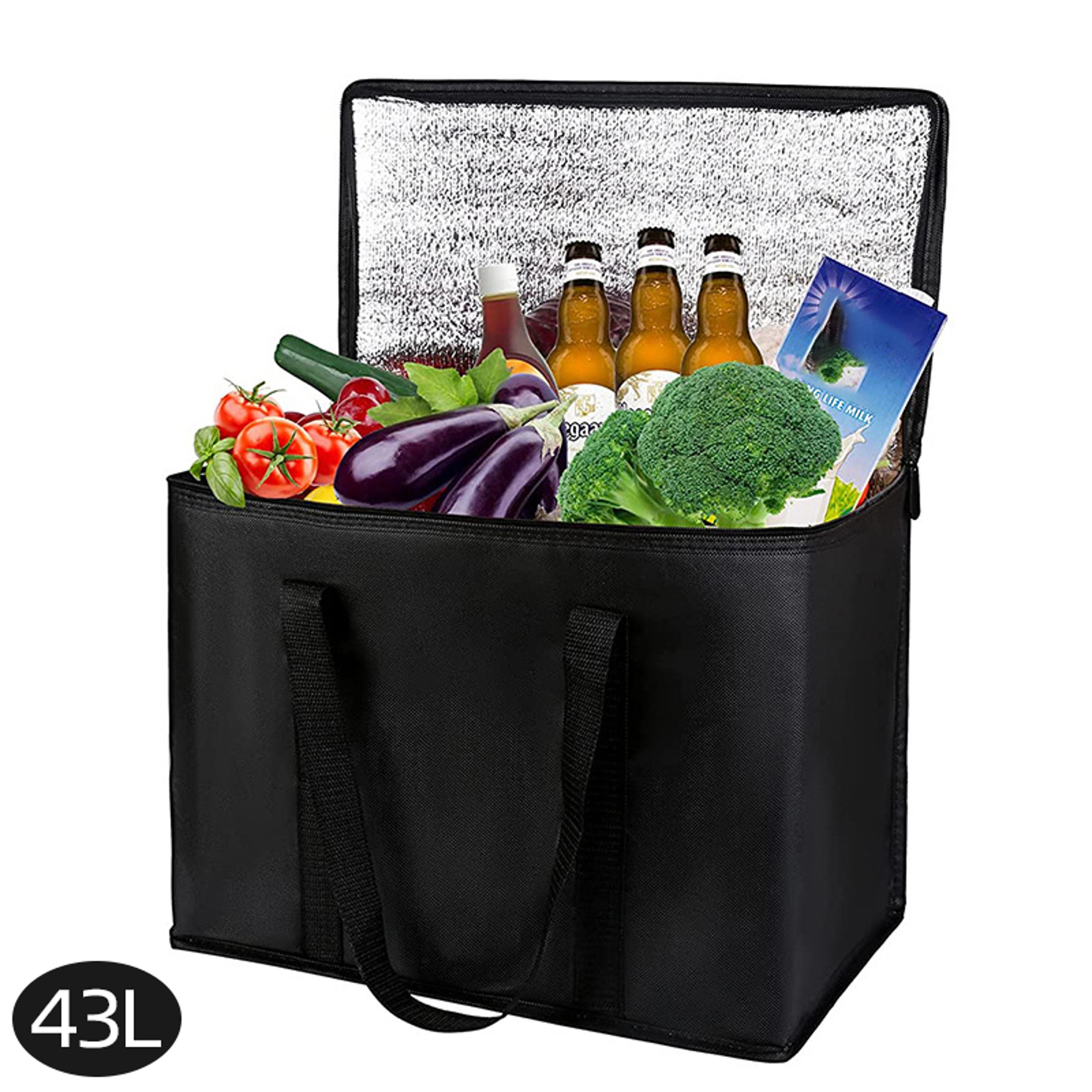 insulated grocery bag large collapsible cooler tote for hot and cold food