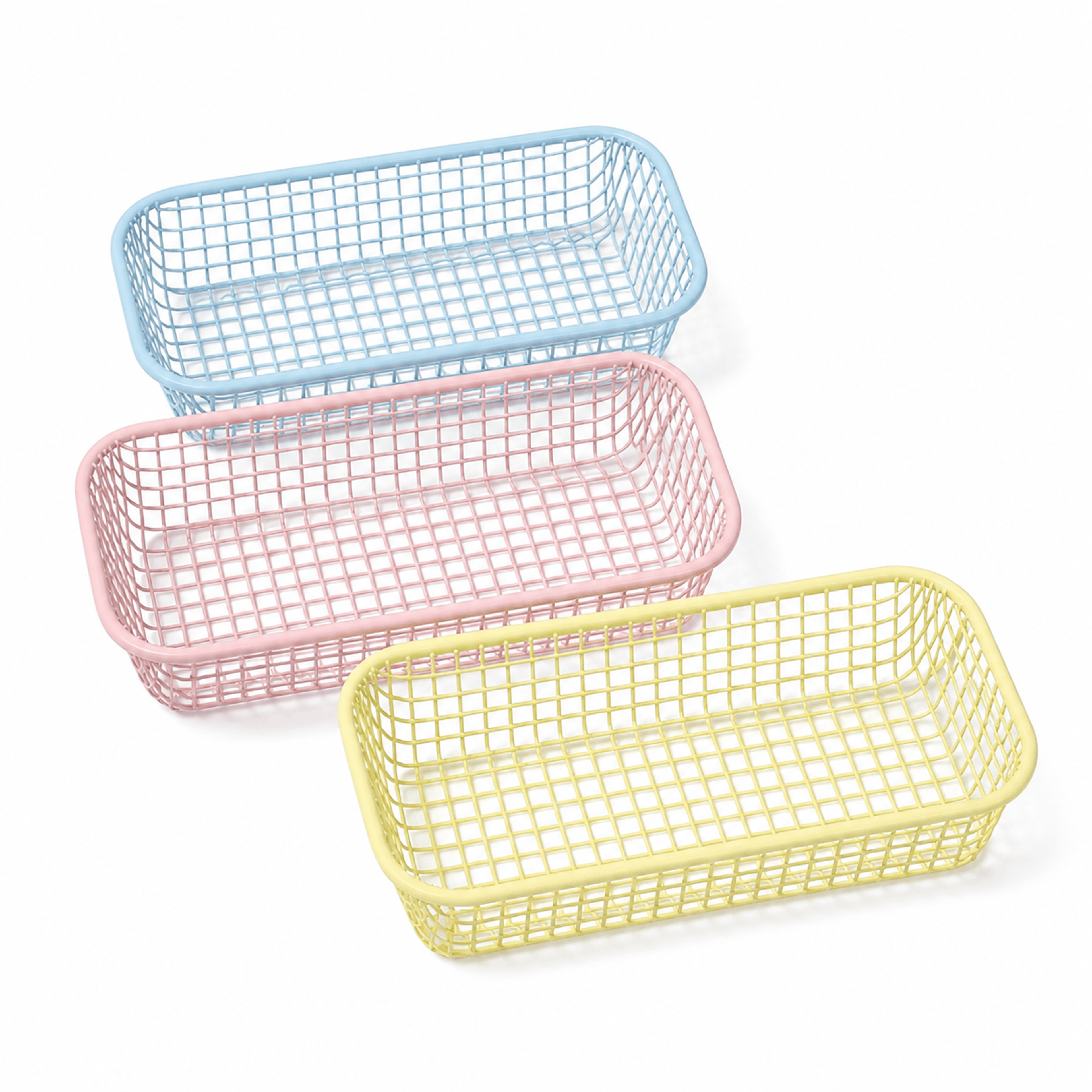 foldable metal wire storage basket vintage desktop organizer for home and office