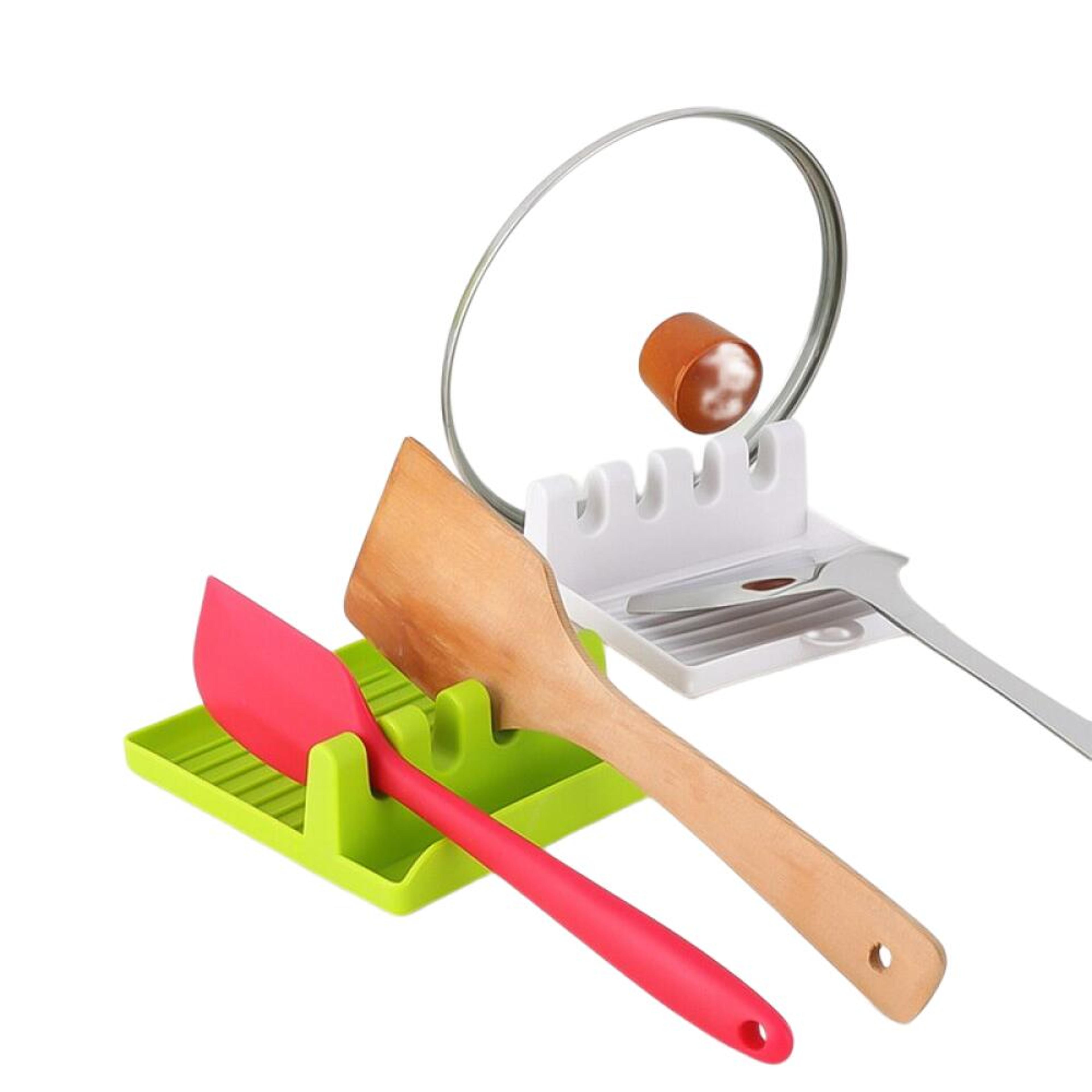spoon rest with pot lid holder kitchen utensil organizer
