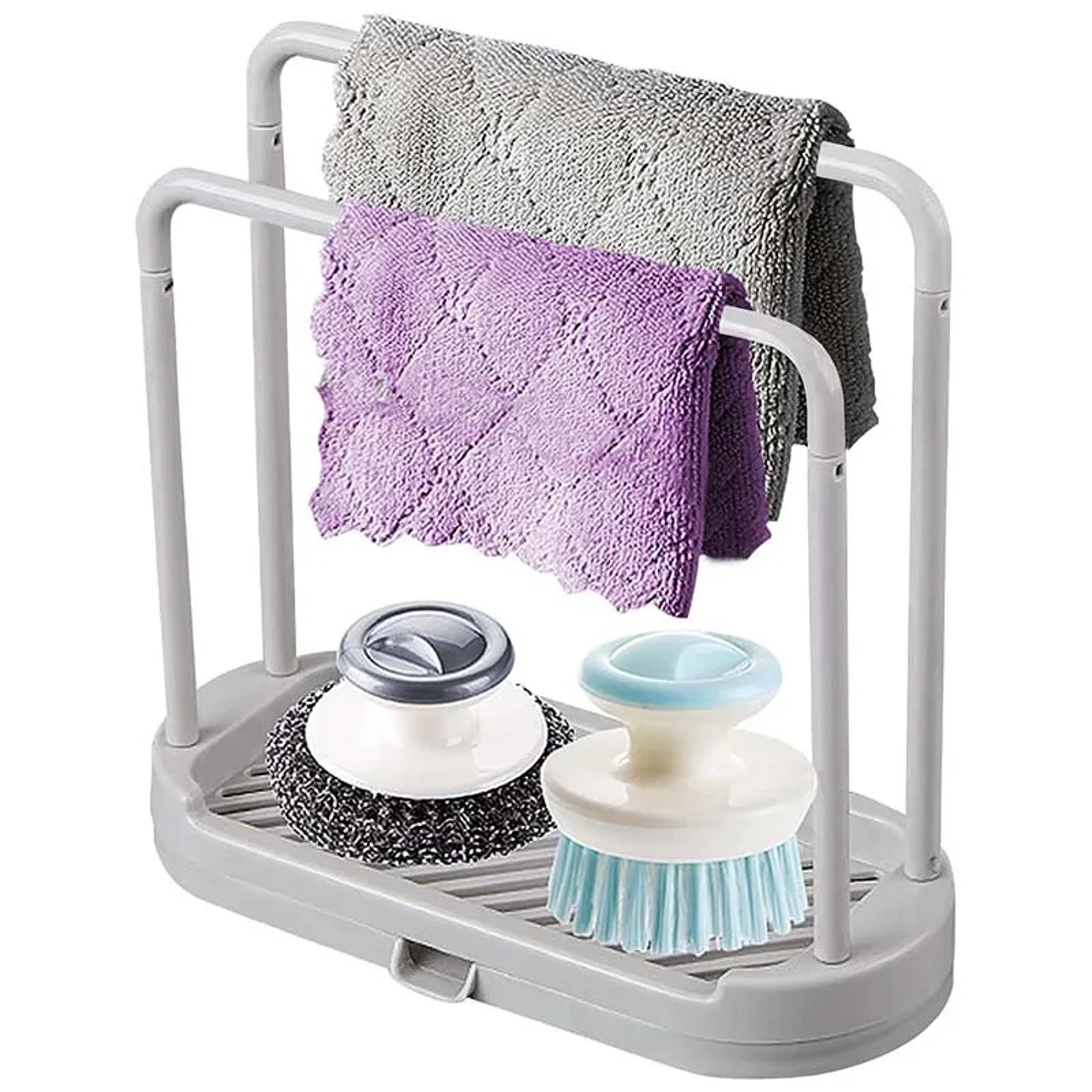 quick dry kitchen sink organizer with sponge holder and drainage rack