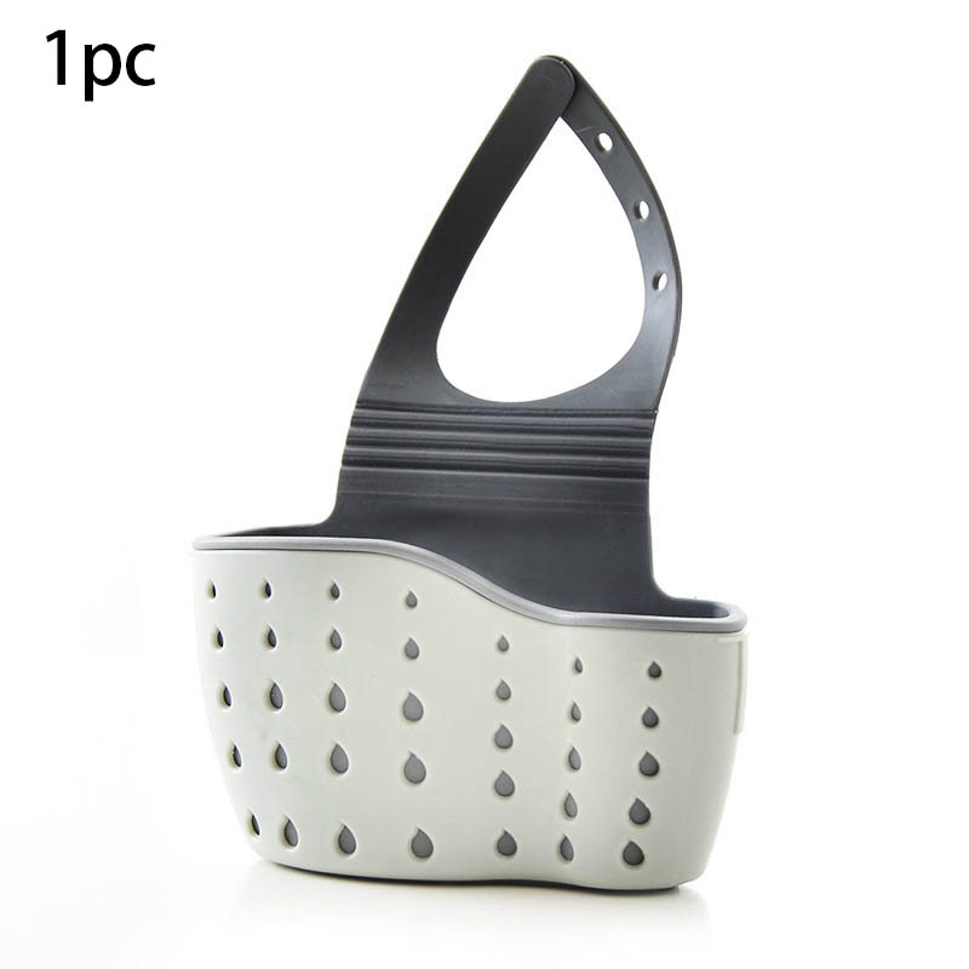 adjustable kitchen sink caddy and sponge holder with faucet hanging drain basket
