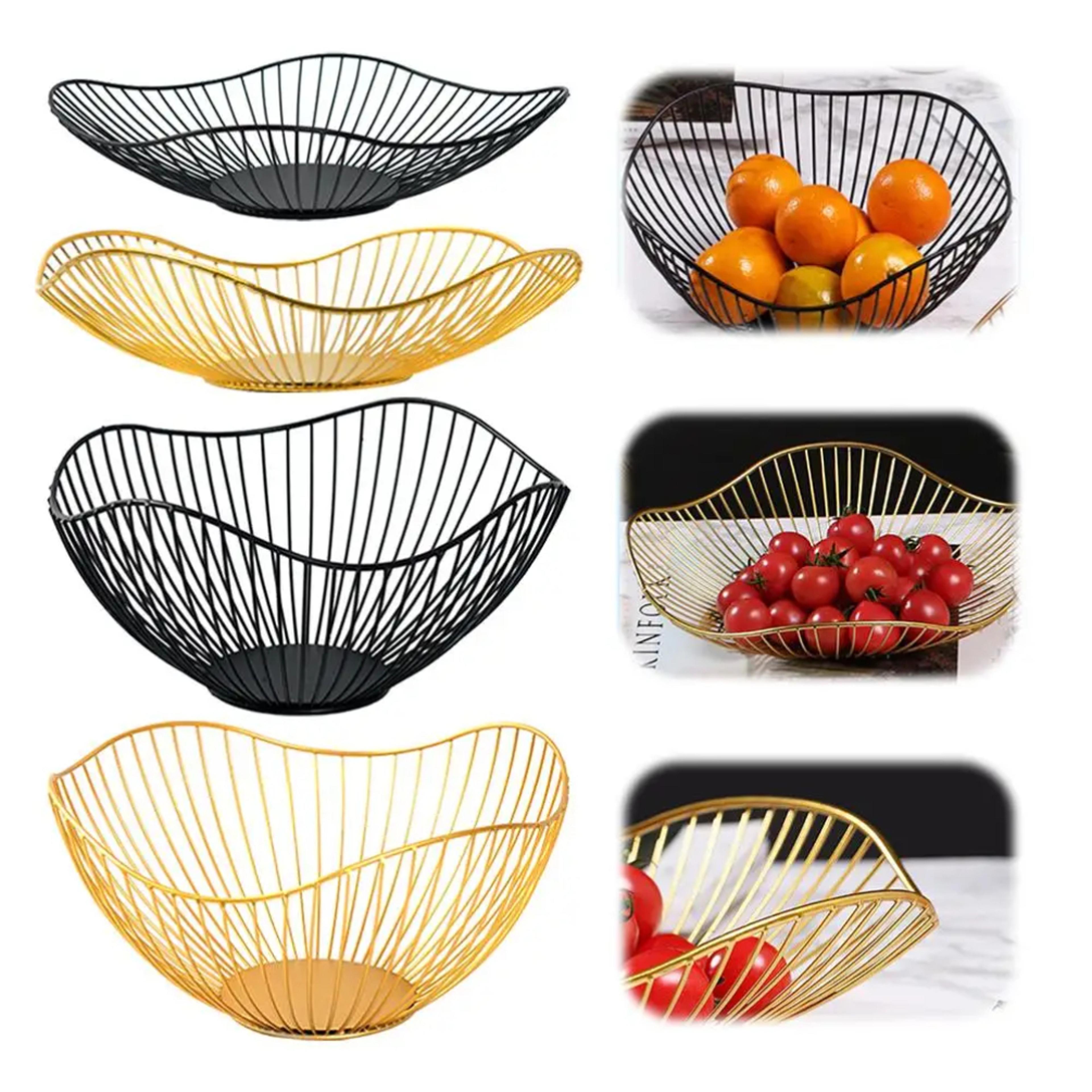 modern metal fruit basket countertop fruit bowl and bread storage tray