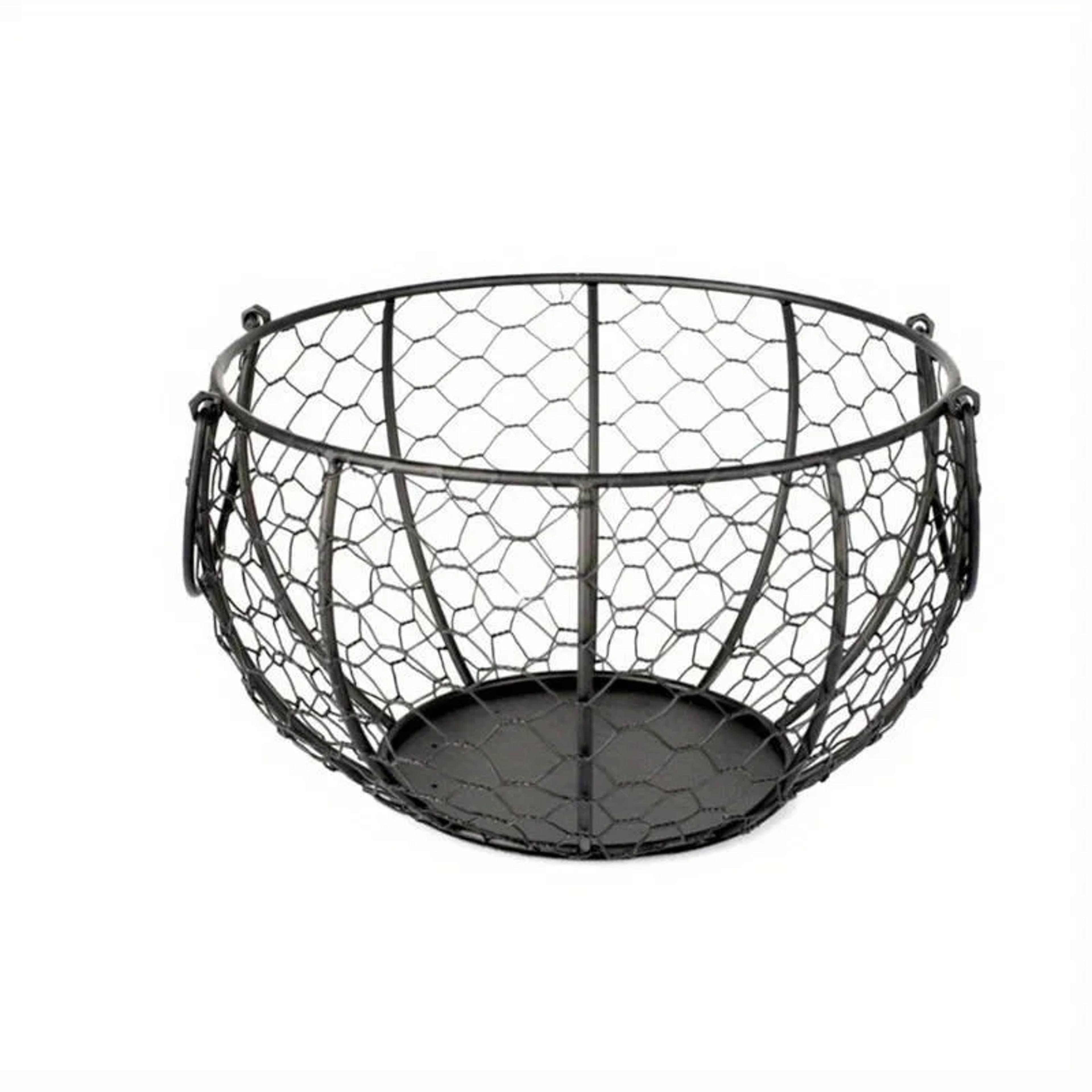 farmhouse metal wire egg holder basket kitchen storage organizer