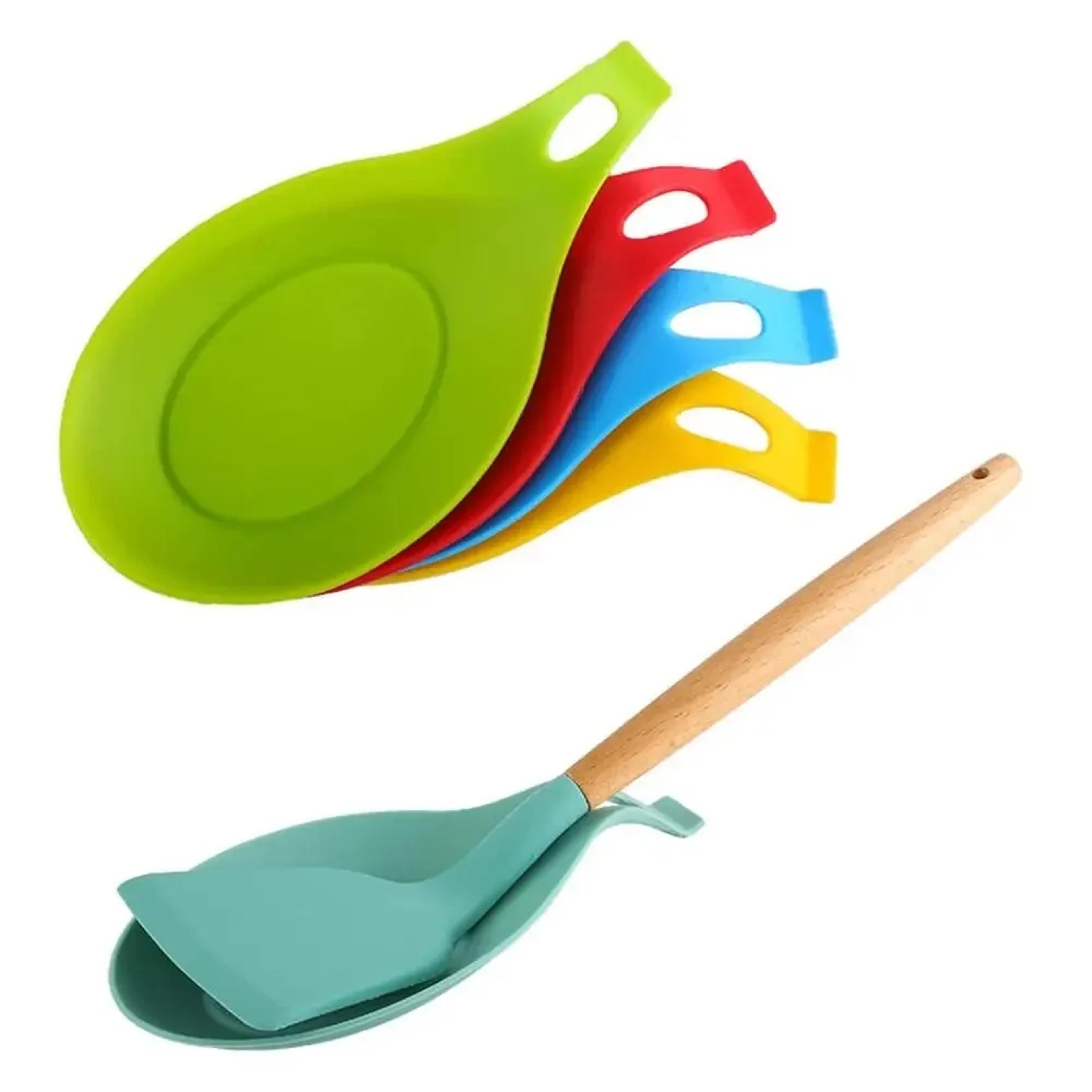 silicone spoon rest kitchen utensil holder heat resistant stove top organizer