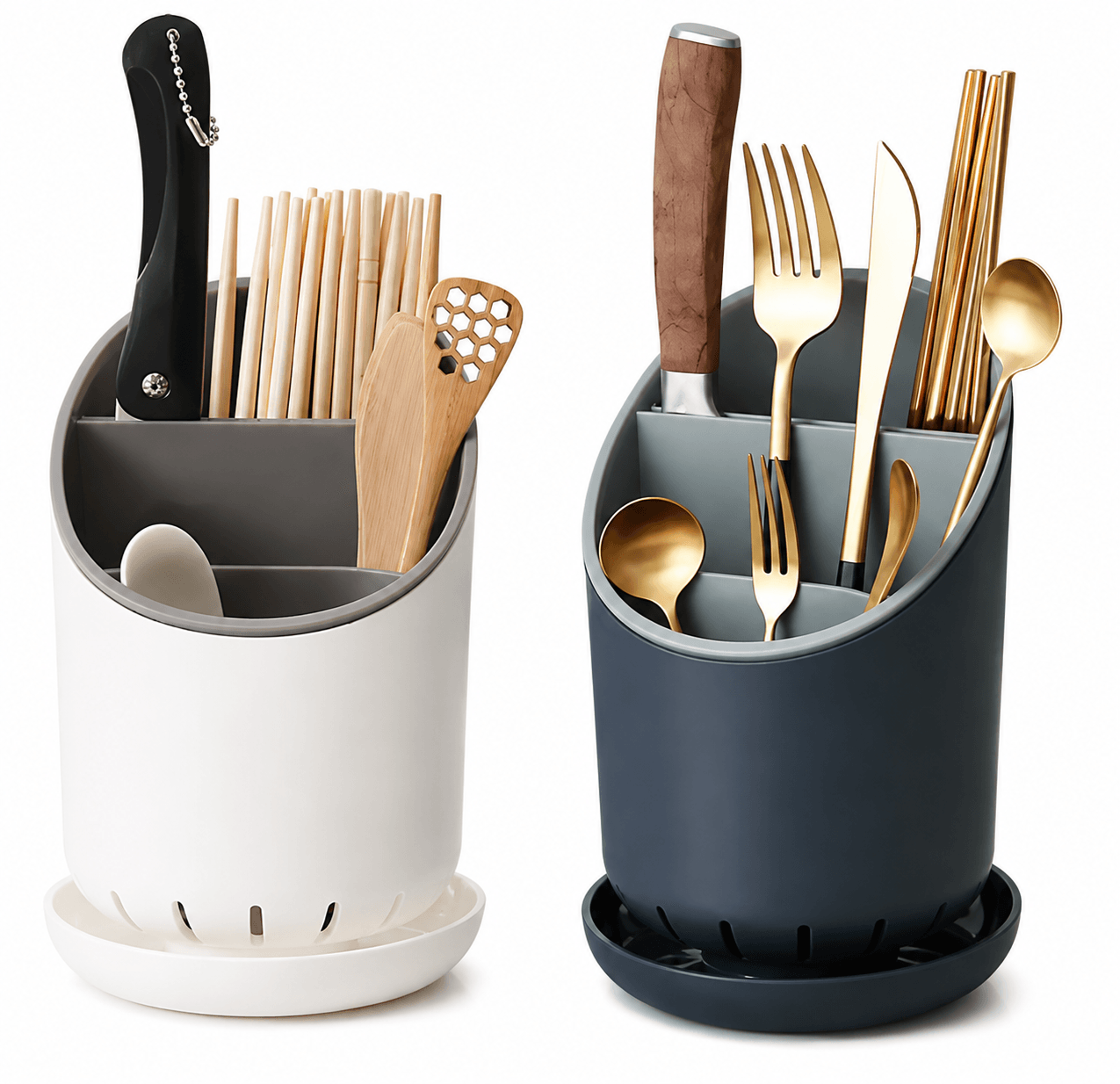 kitchen sink organizer cutlery storage rack with drain tray for utensils