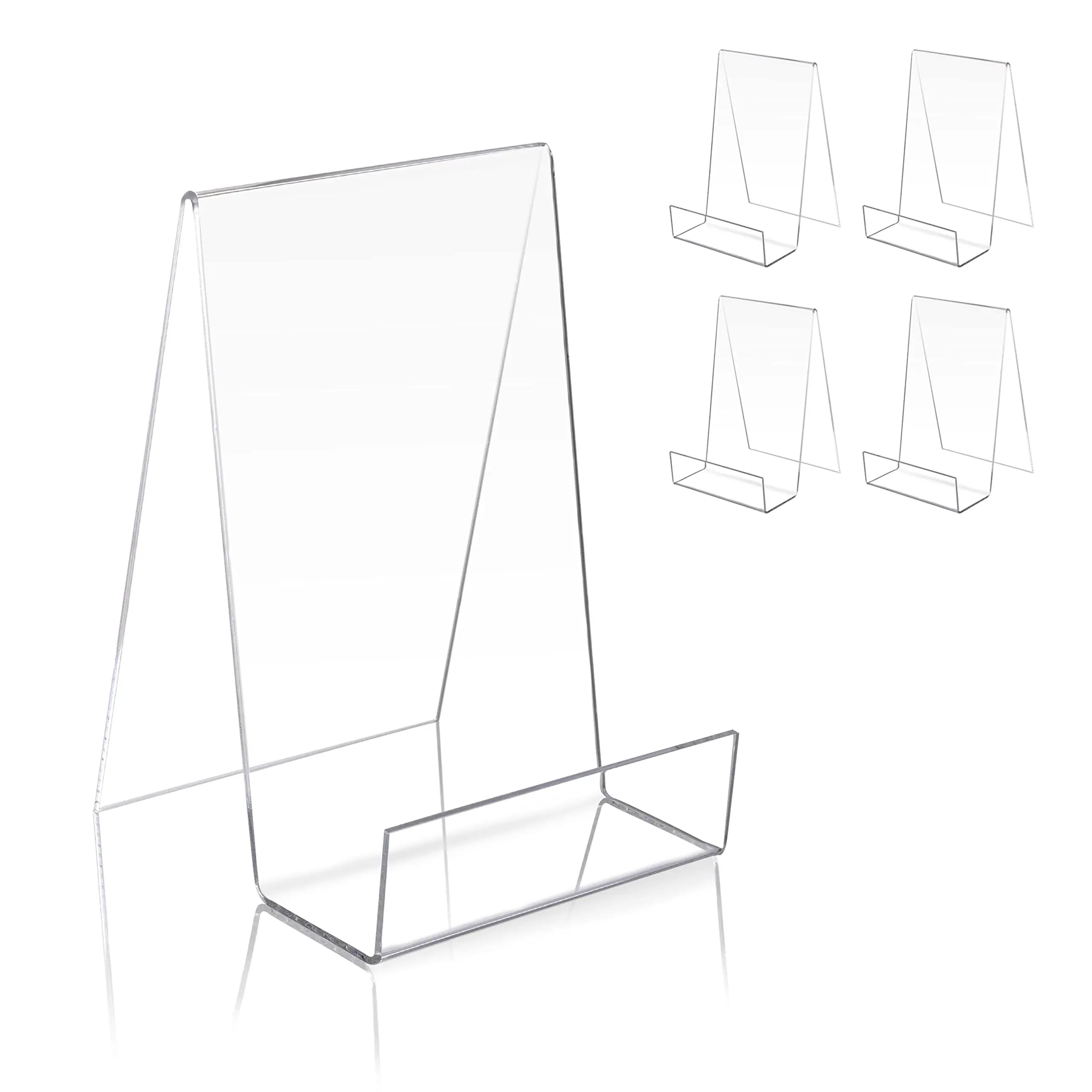 clear acrylic book display stand vertical desktop bookshelf holder