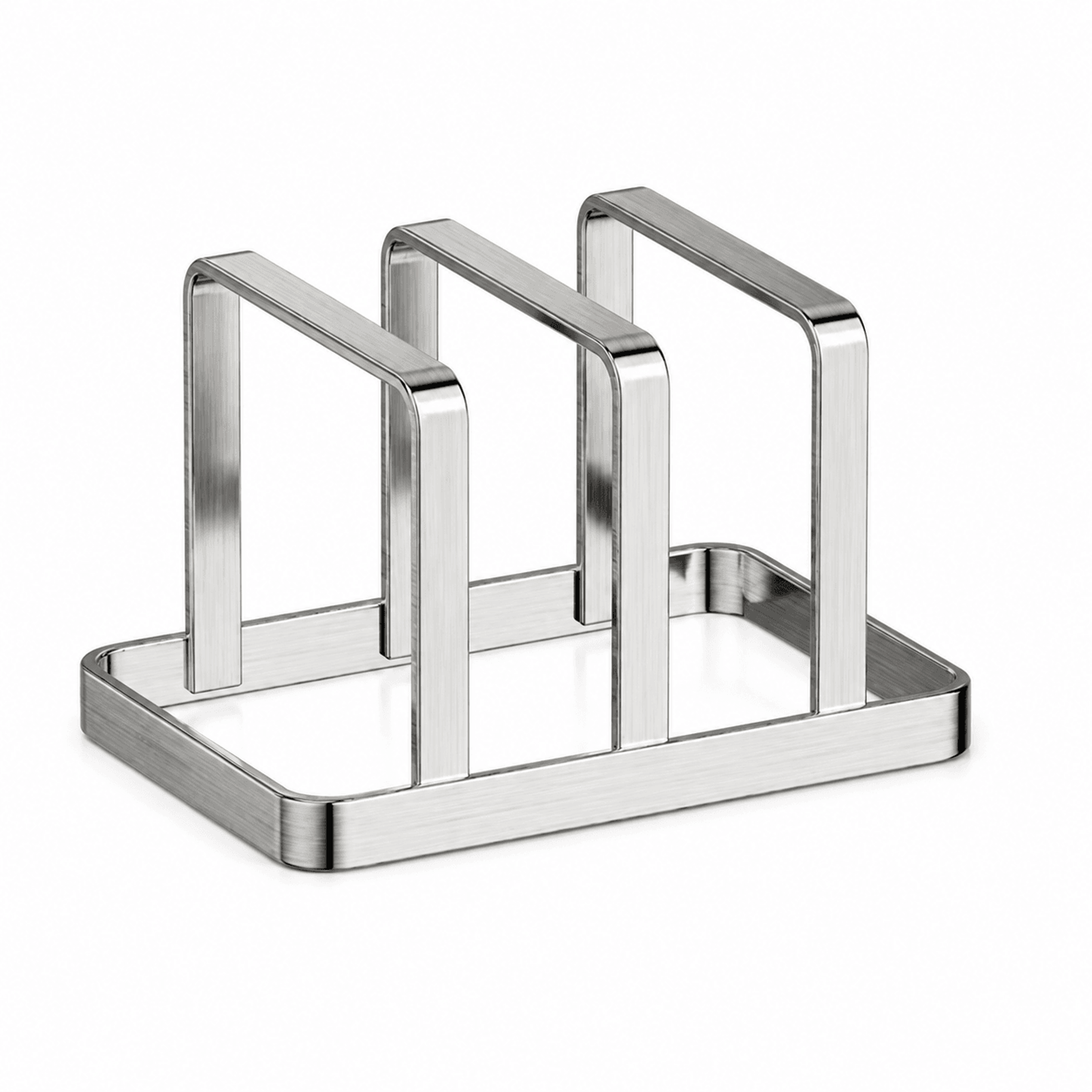 space saving stainless steel pot lid and cutting board organizer rack