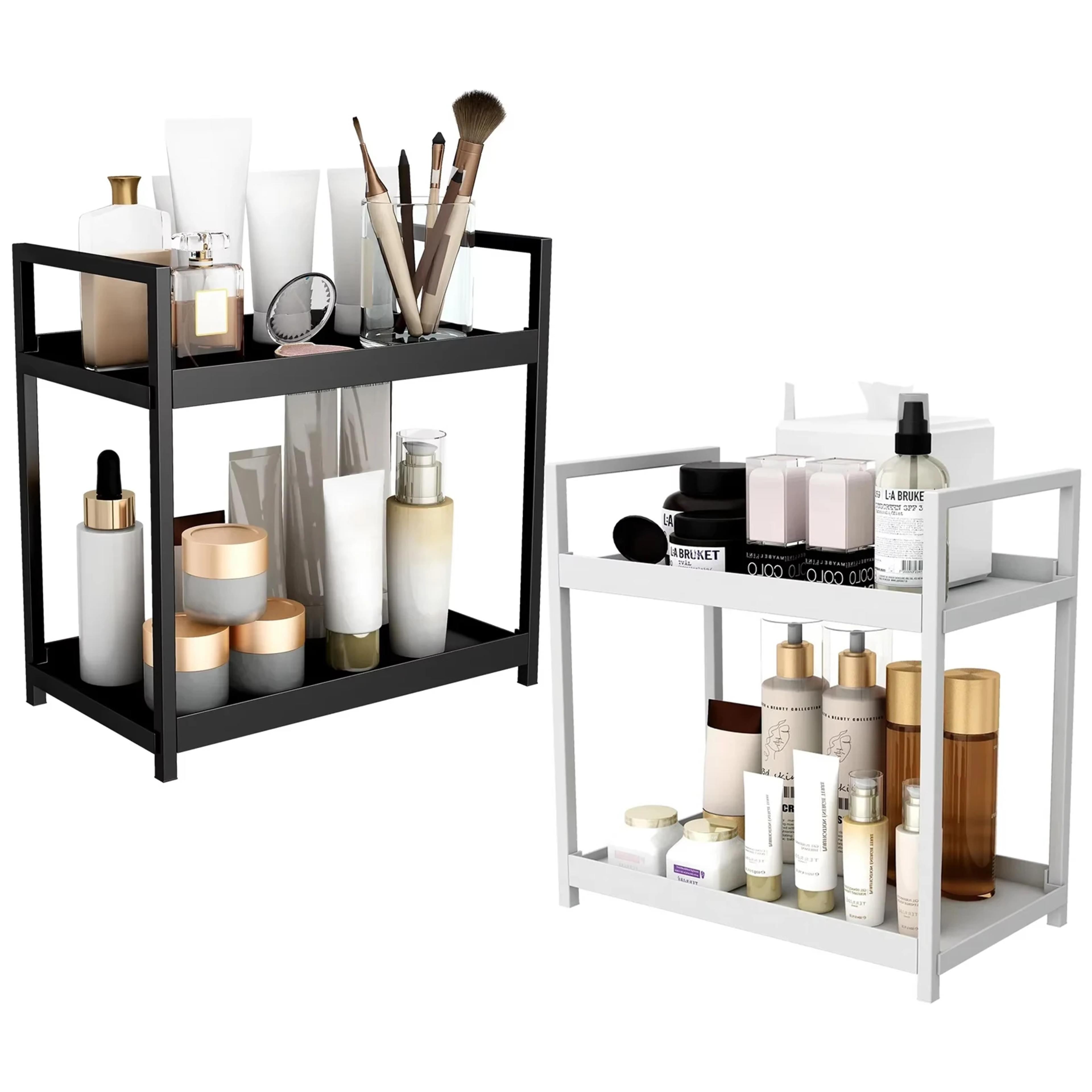 under sink organizer sliding cabinet storage rack with hooks
