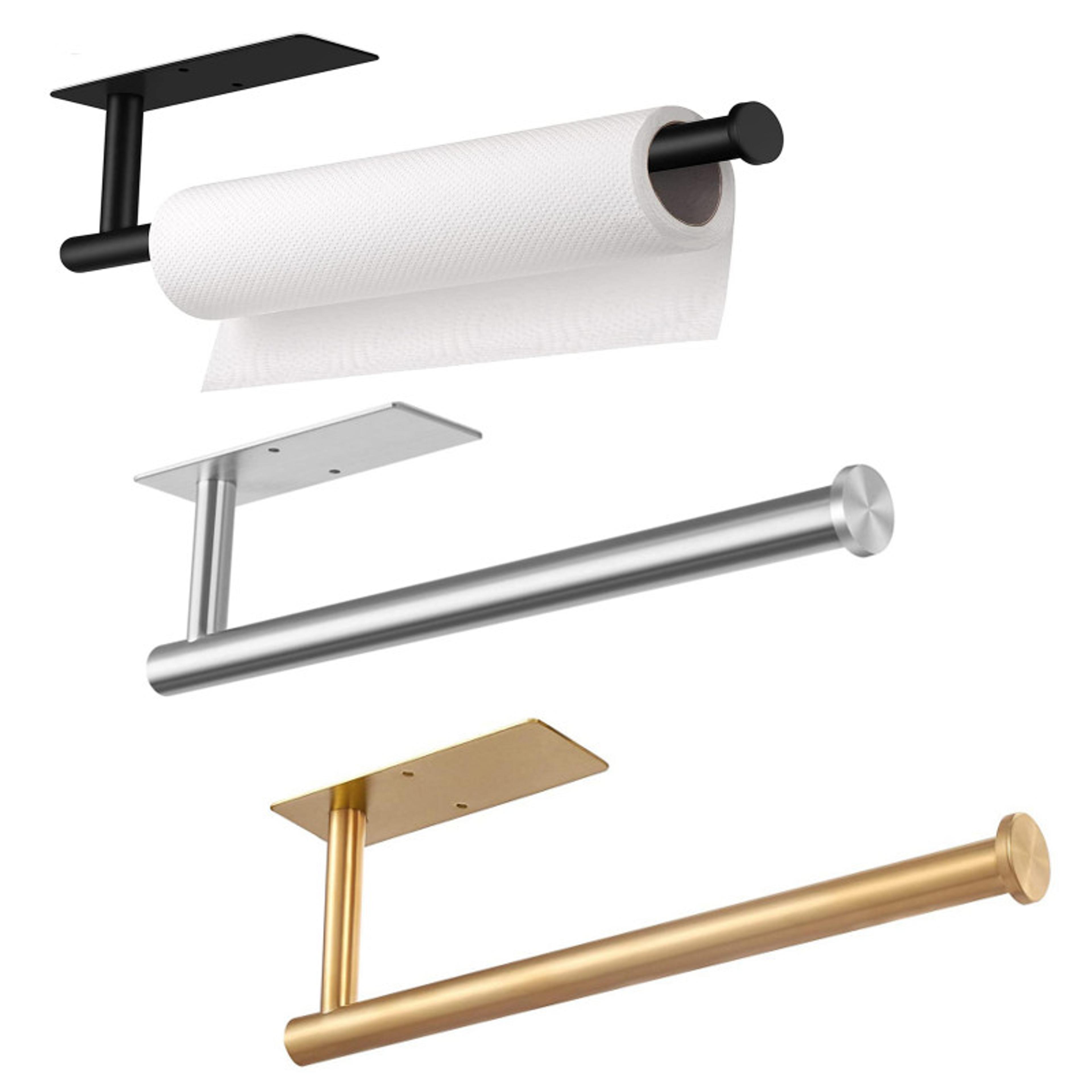 no drill adhesive paper towel holder kitchen organizer