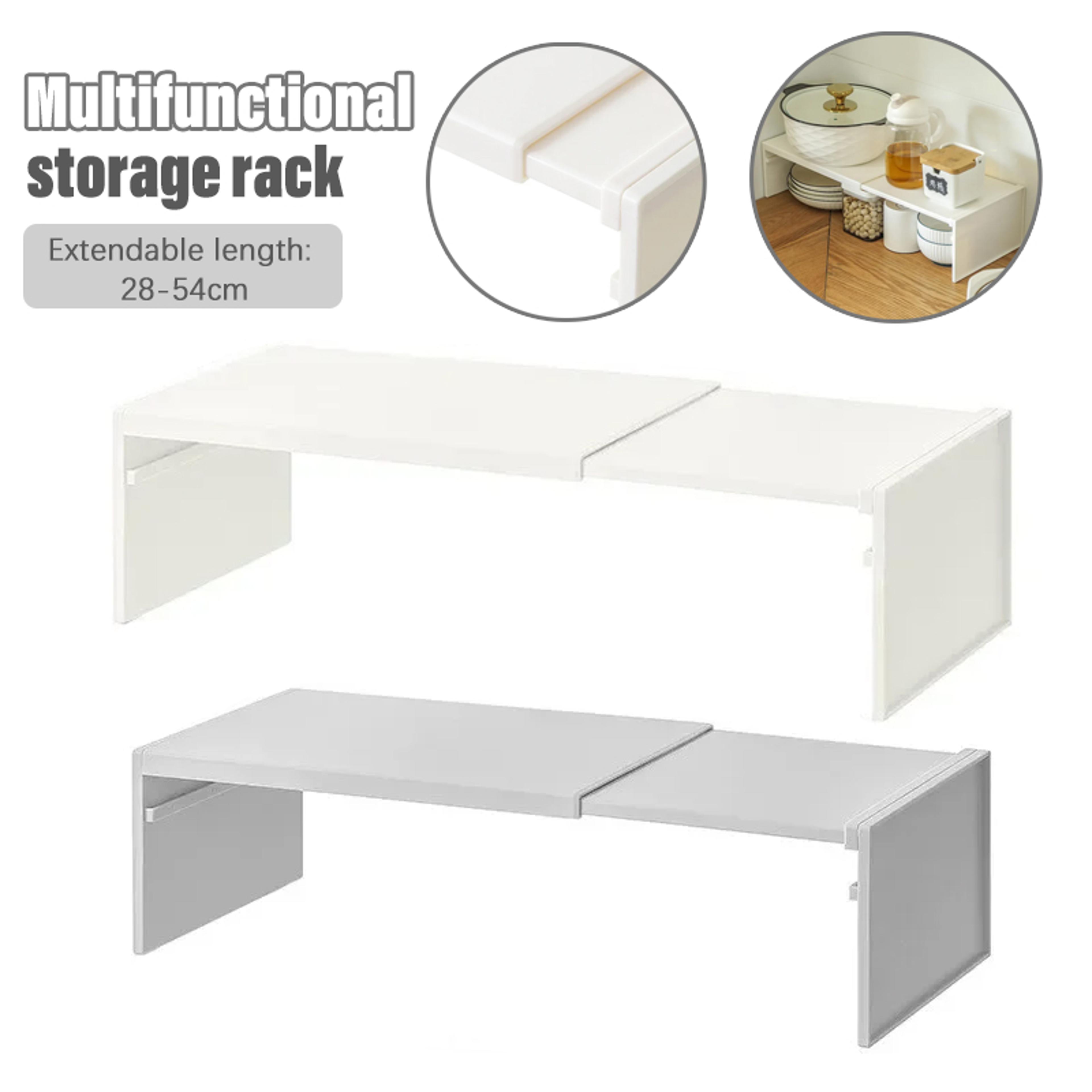 retractable kitchen shelf organizer adjustable cabinet storage rack for dishes spices and fridge space saving