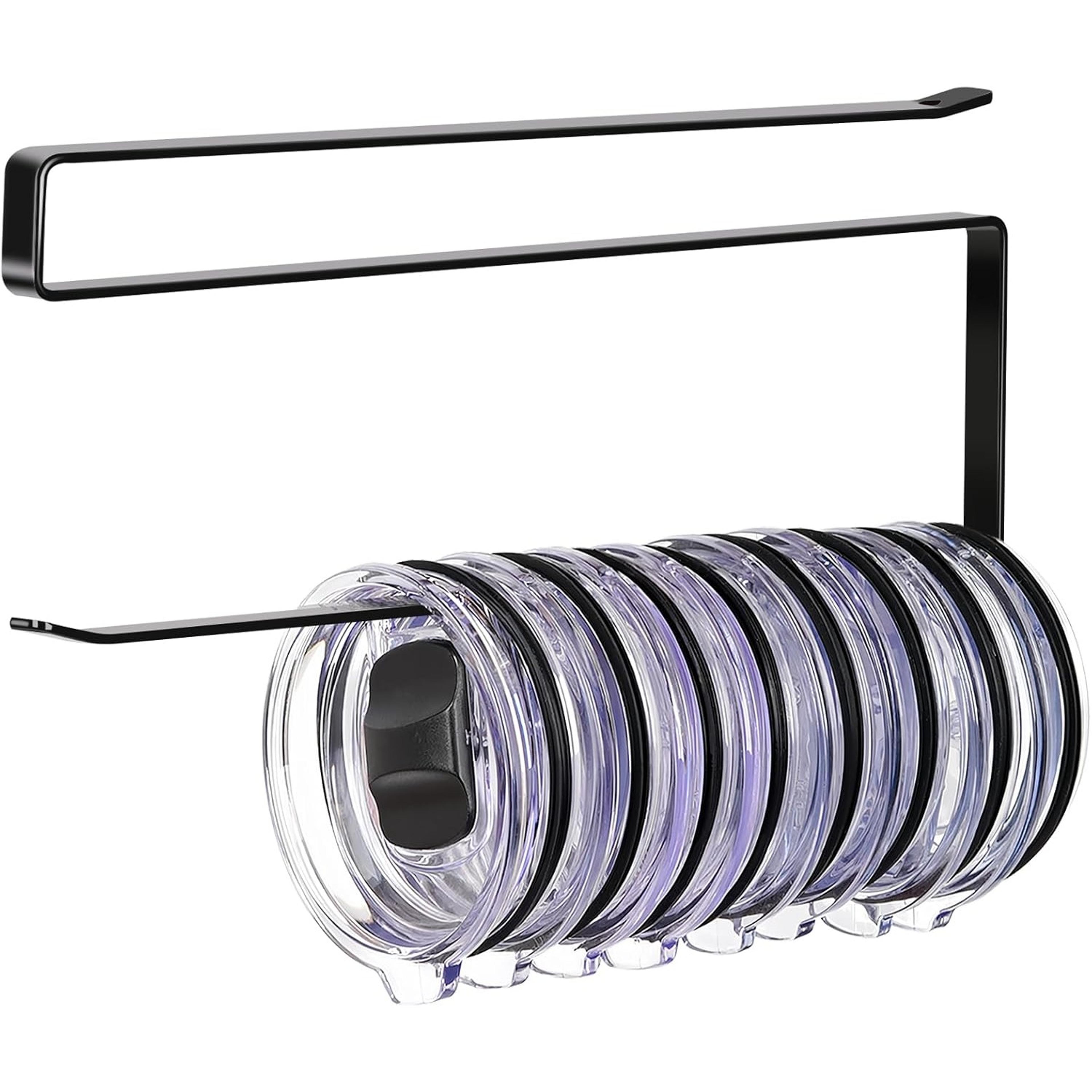 no drill paper towel holder kitchen cabinet door hook space saving organizer