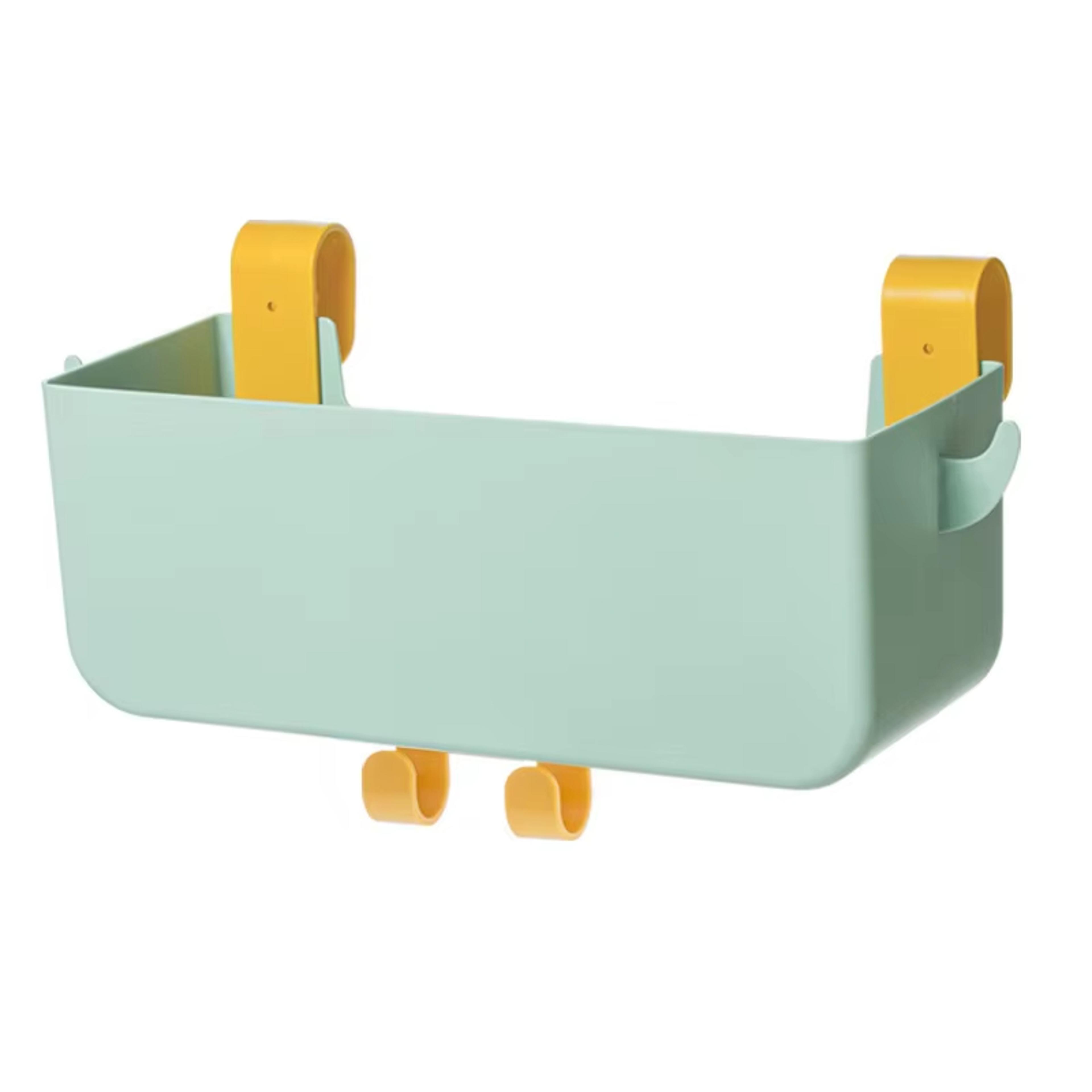 hanging bedside organizer bed shelf storage caddy with hooks for phone glasses and dorm room essentials