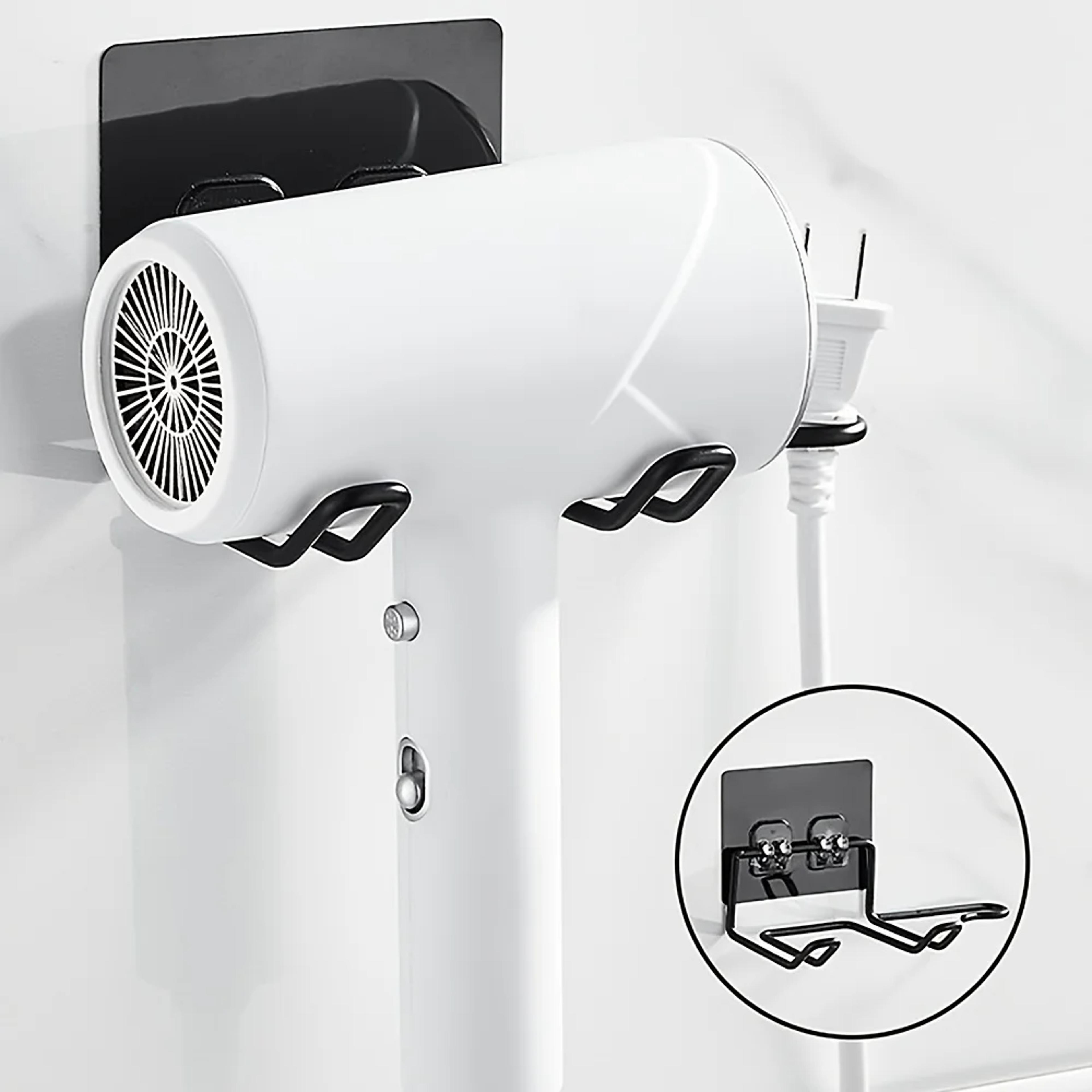 stainless steel hair dryer holder wall mounted organizer for bathroom styling tools