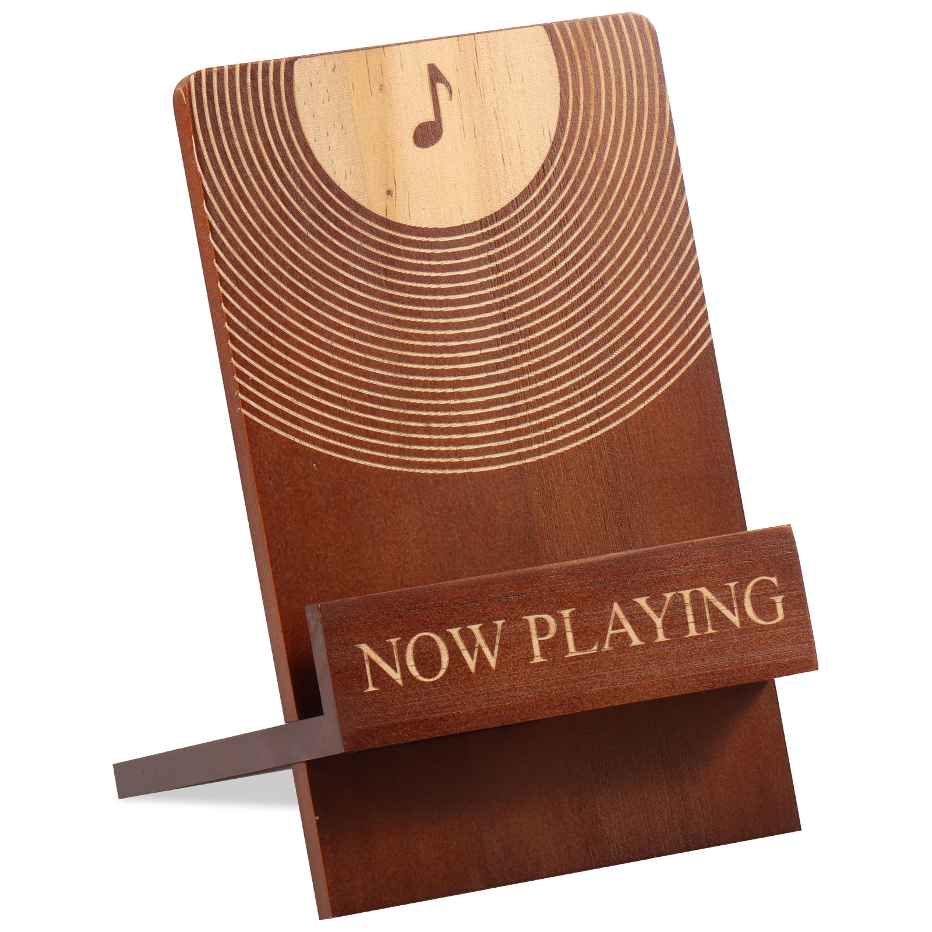now playing wooden vinyl record display stand vinyl record holder for album storage and turntable decor