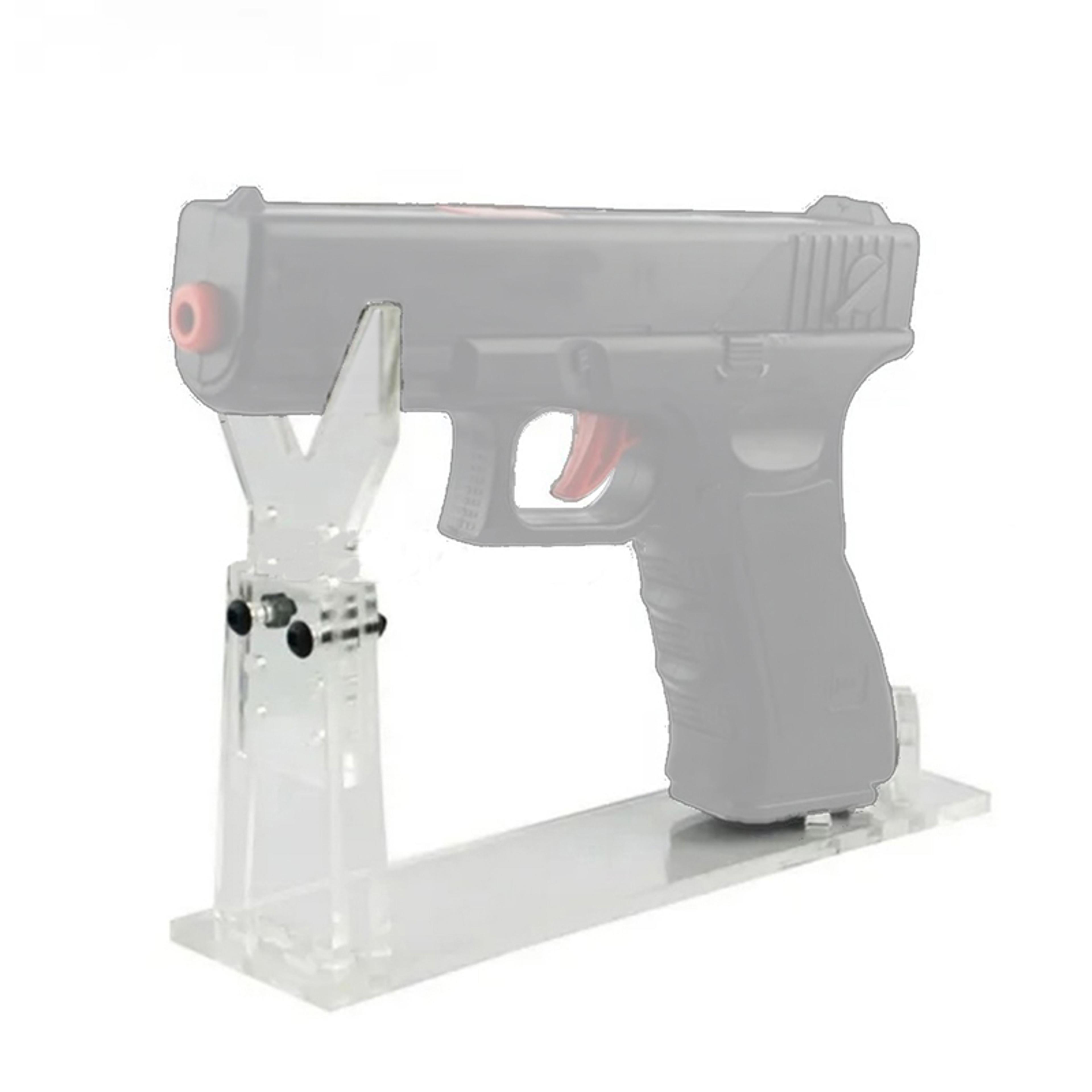 clear acrylic display stand for collectors adjustable slot pistol model rack