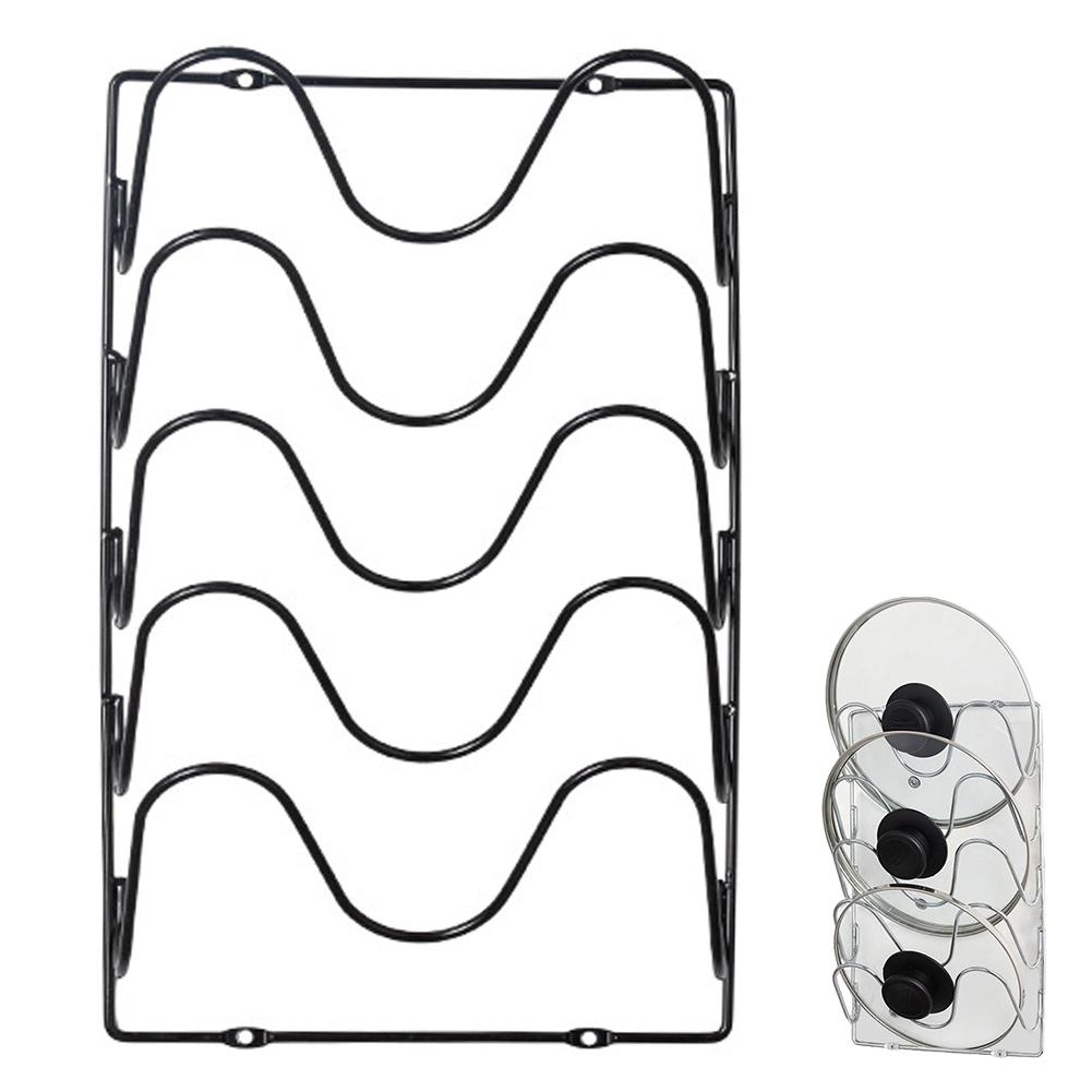 five layer pot lid organizer wall mounted kitchen storage rack
