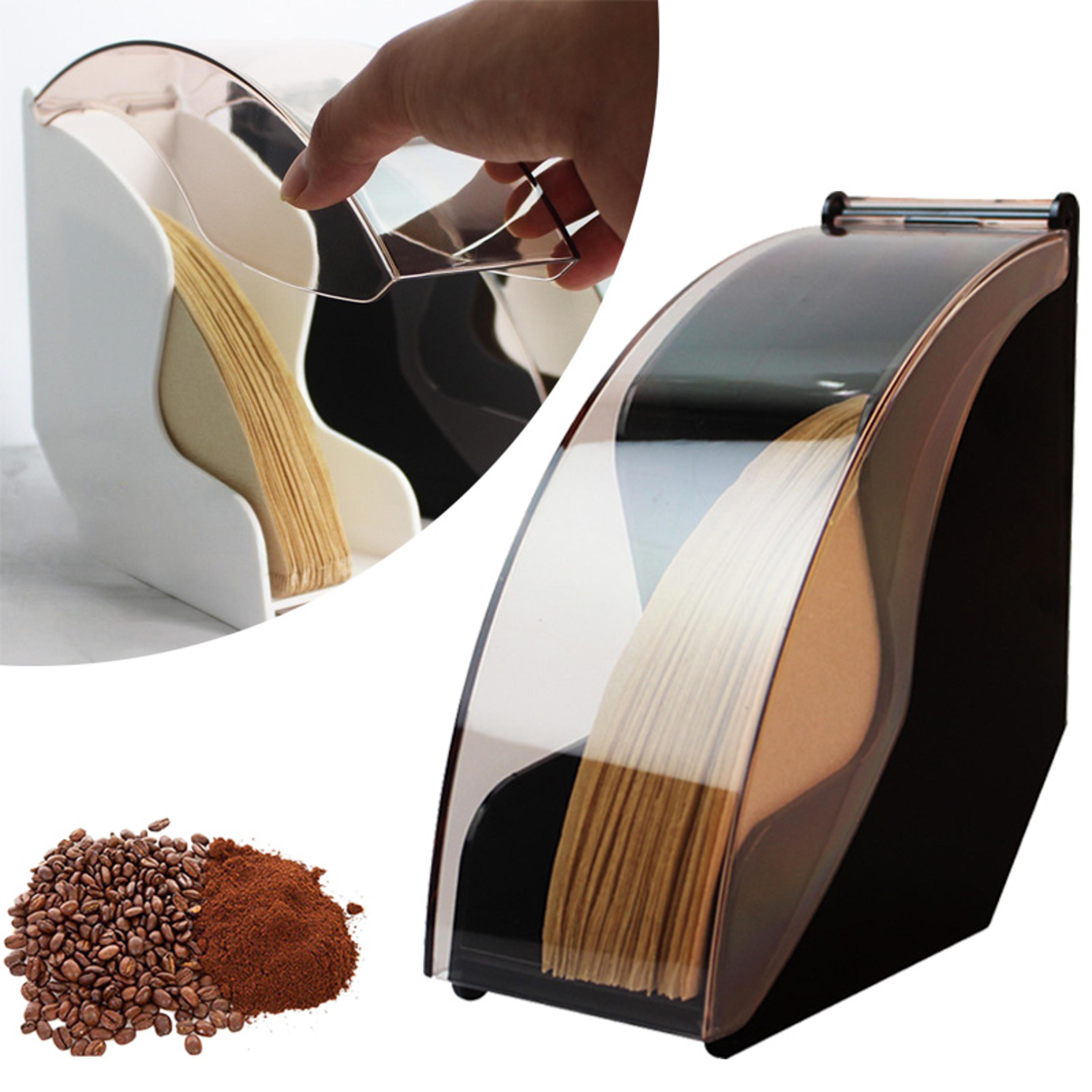 coffee filter paper holder box dustproof storage dispenser with acrylic cover