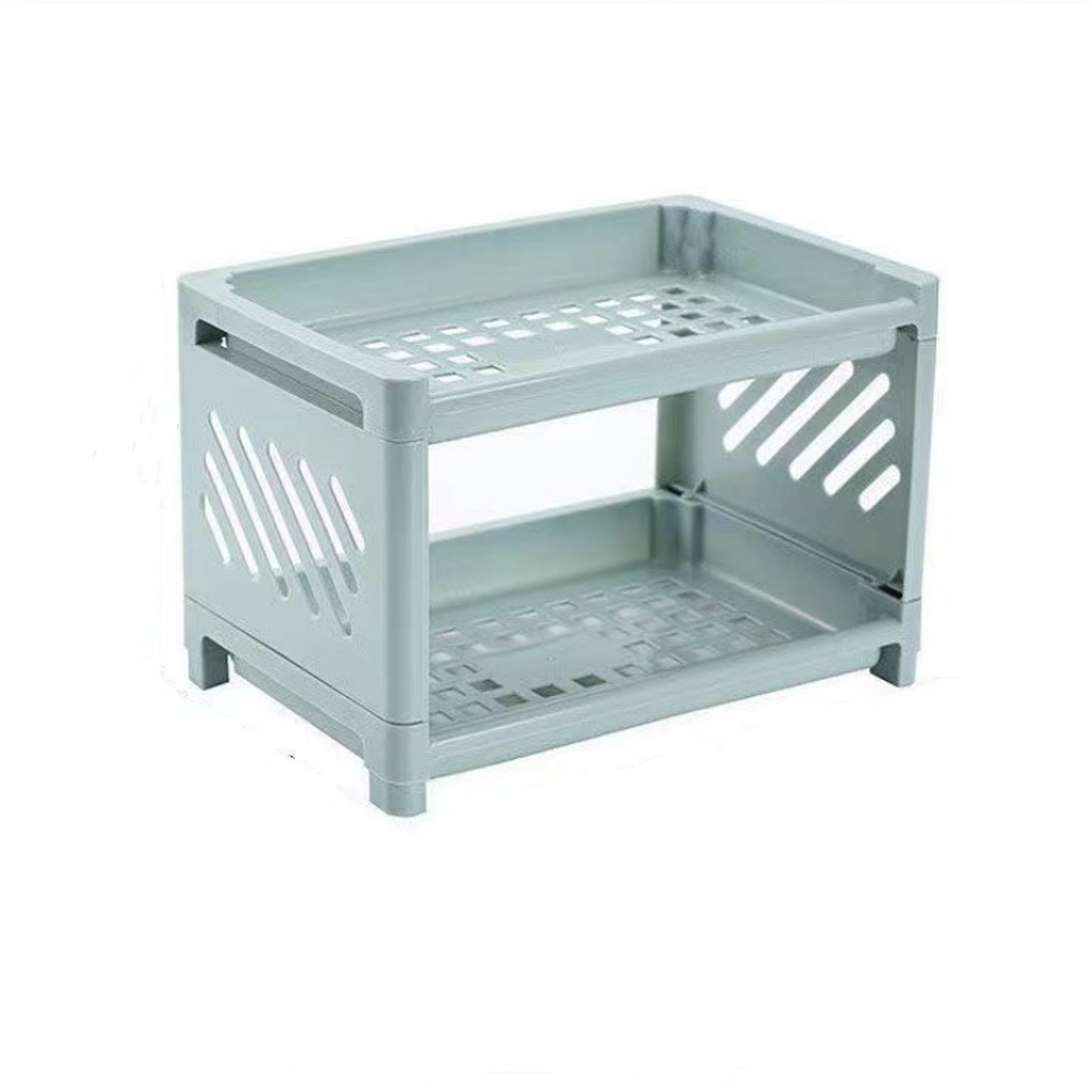 multi layer desktop organizer rack for cosmetics office and desk storage