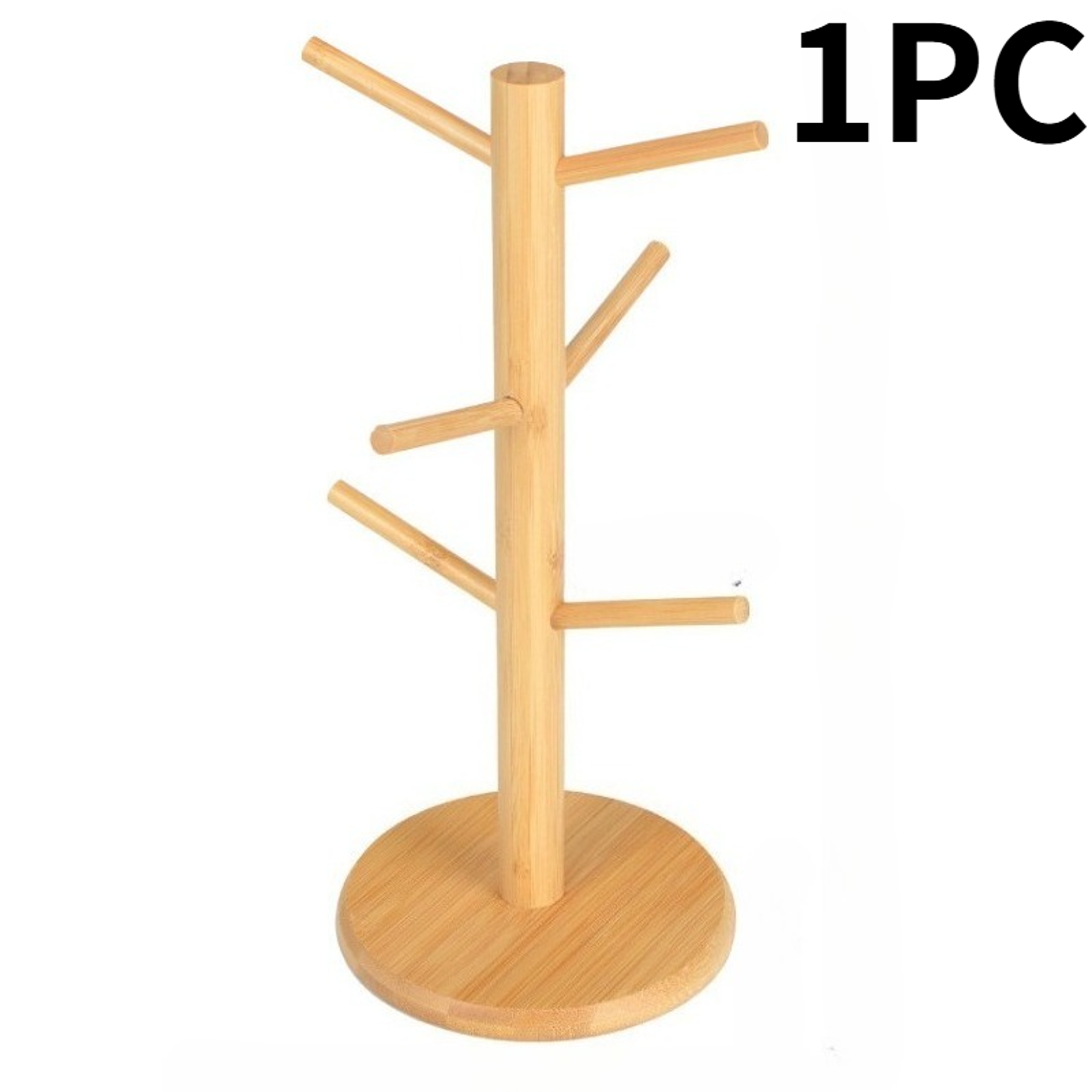 elegant bamboo cup holder with hooks for coffee mug storage