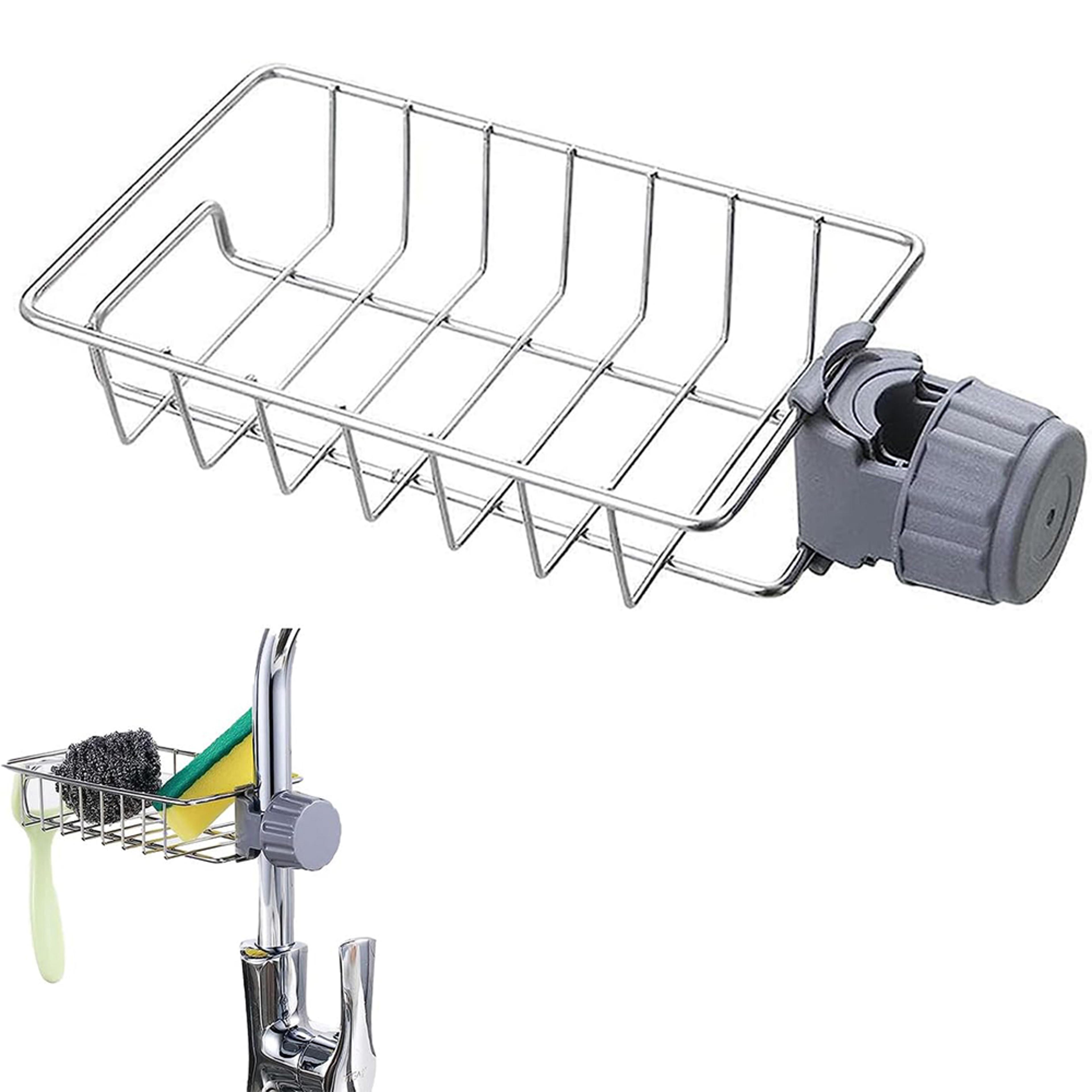 flexible kitchen sink organizer rack faucet sponge holder with drainage storage