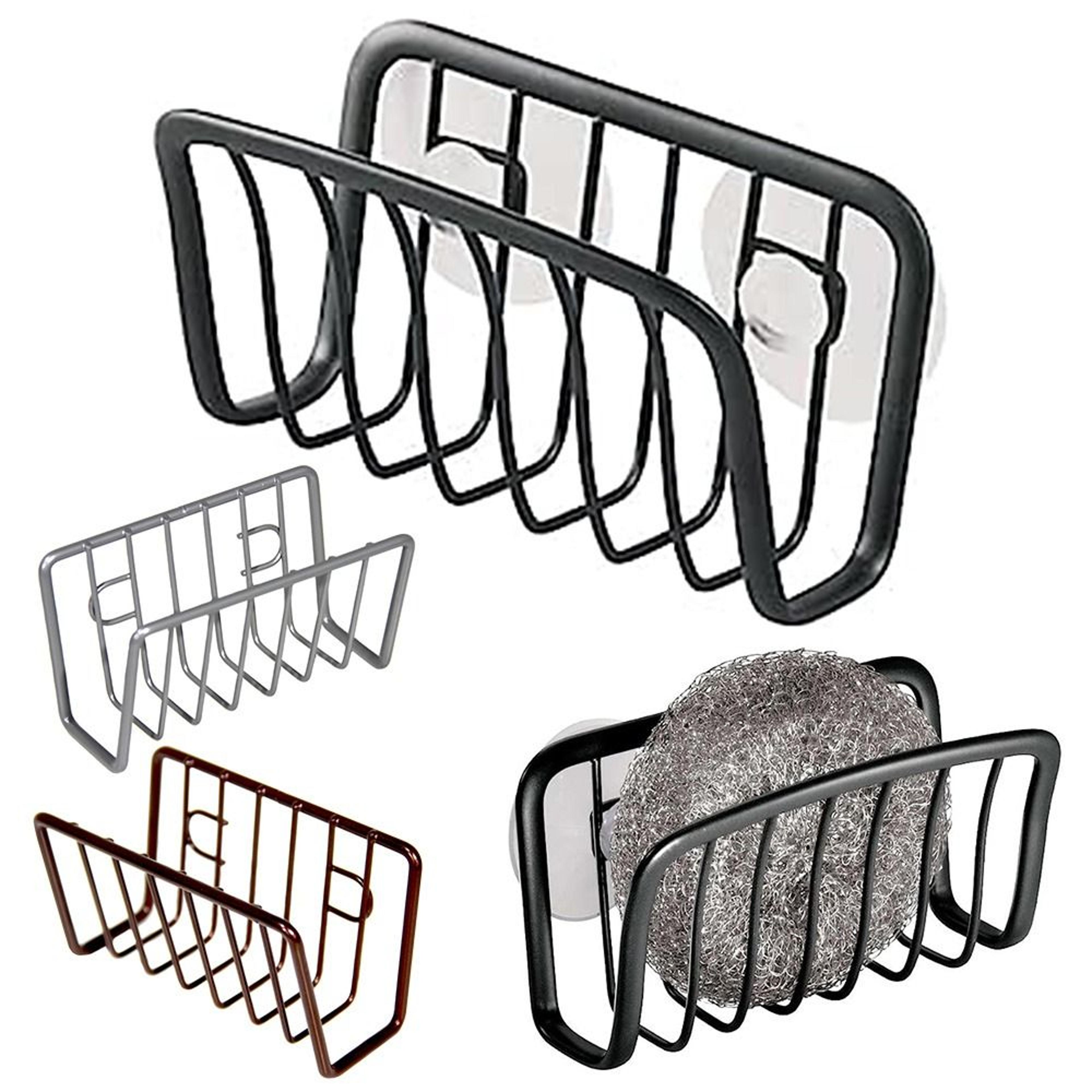 no punch sink organizer rack metal kitchen sink sponge holder drain storage shelf