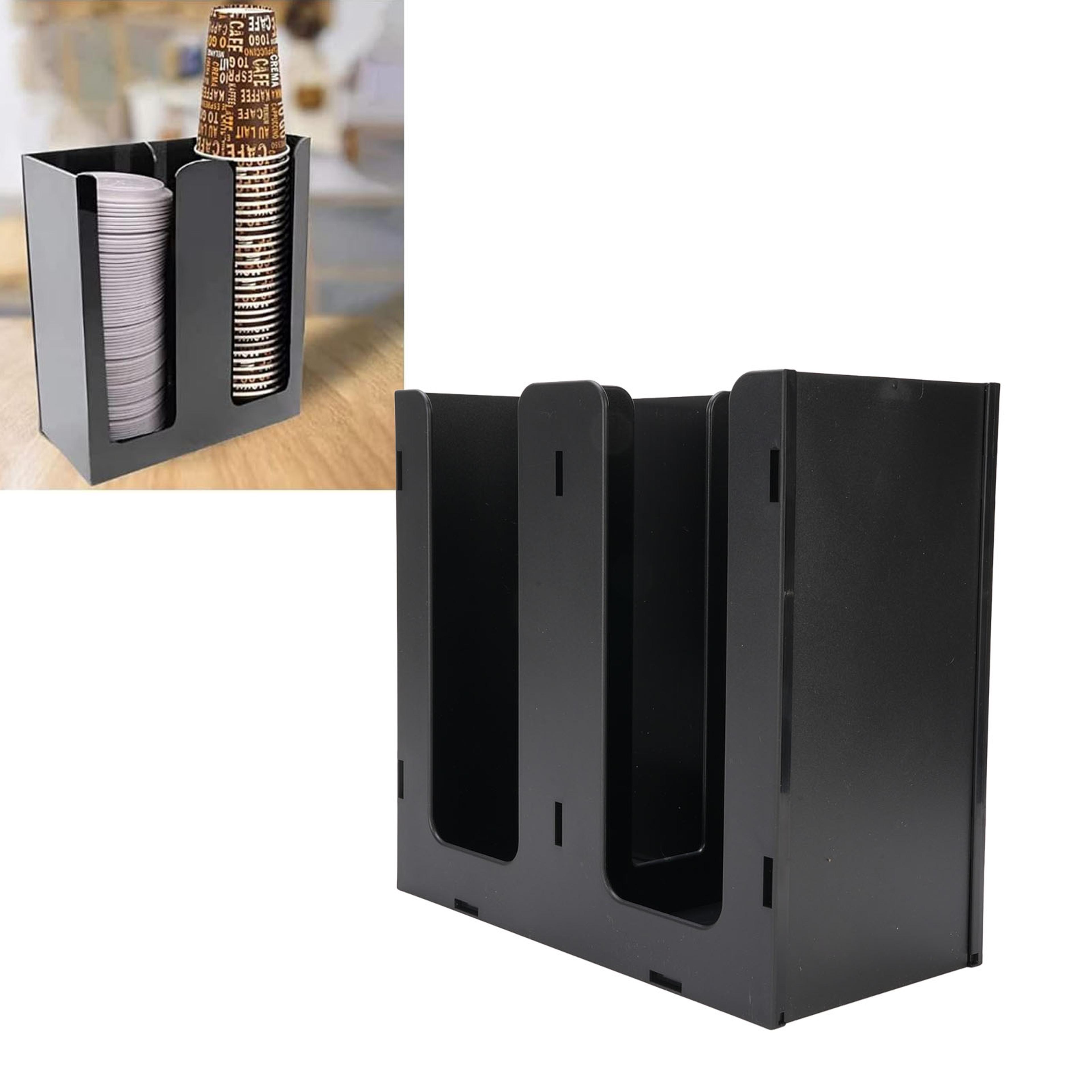 acrylic paper cup dispenser with compartments coffee cup storage organizer