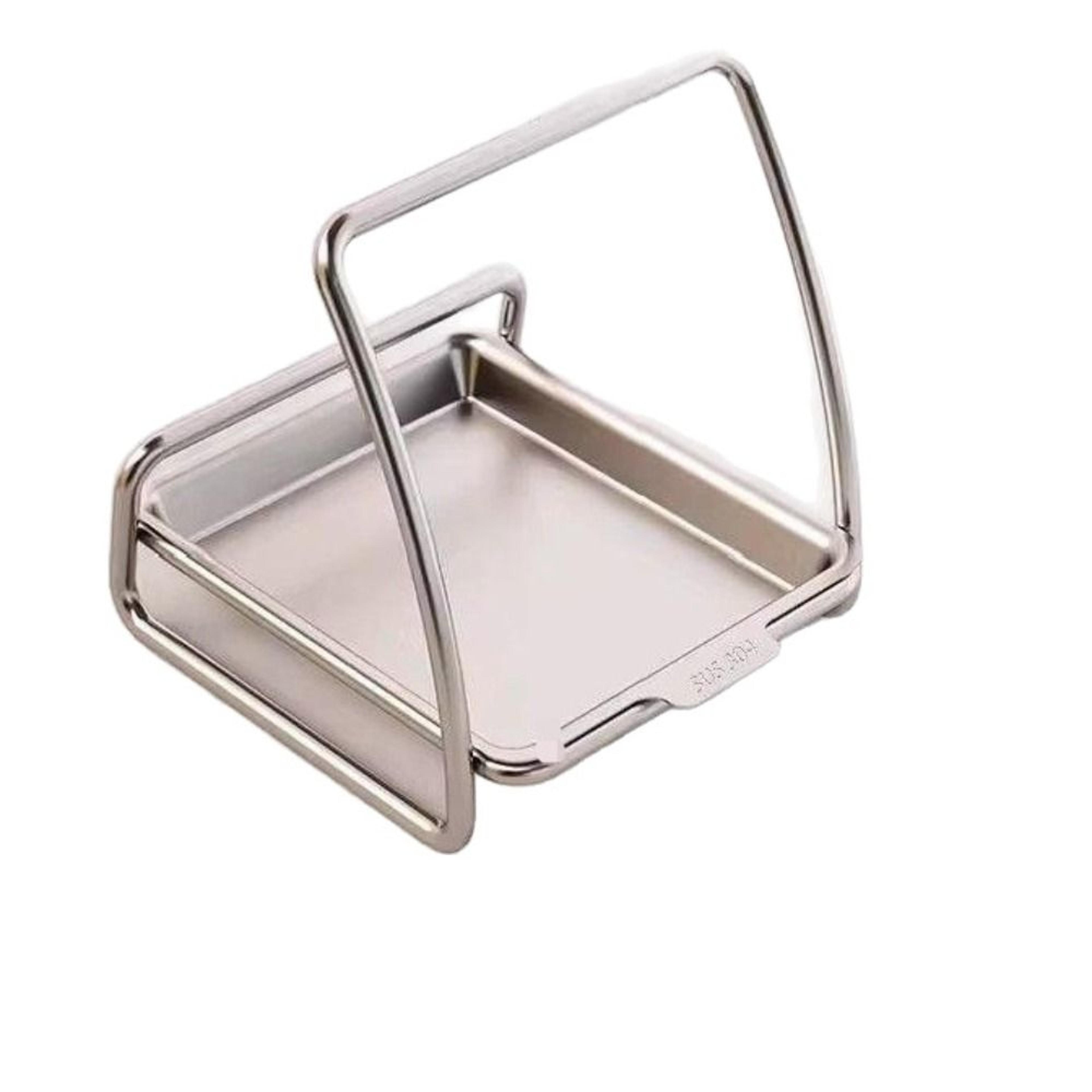 stainless steel cutting board holder with drain tray pot lid organizer kitchen storage rack