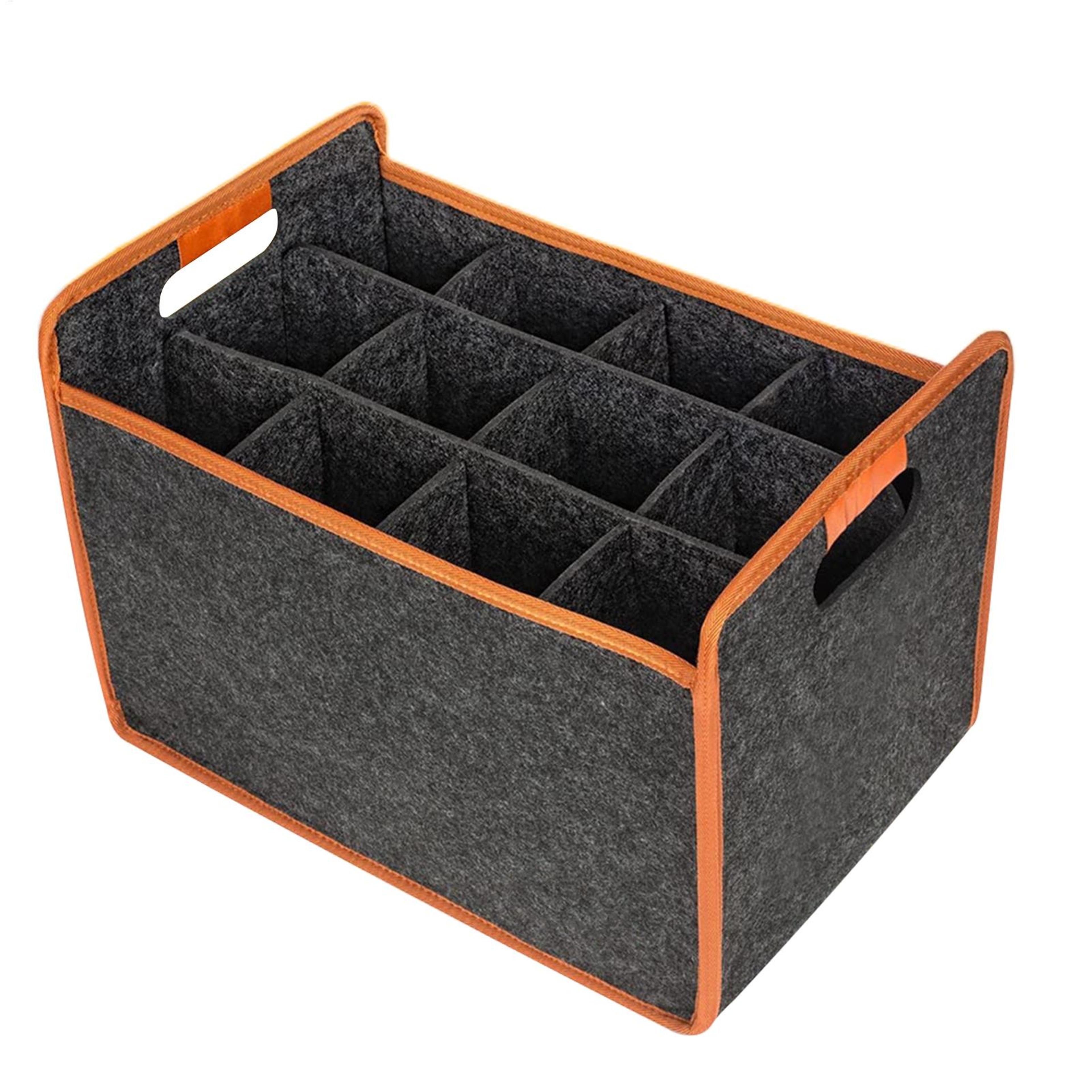 bottle felt wine carrier storage bag with divider and comfort handle