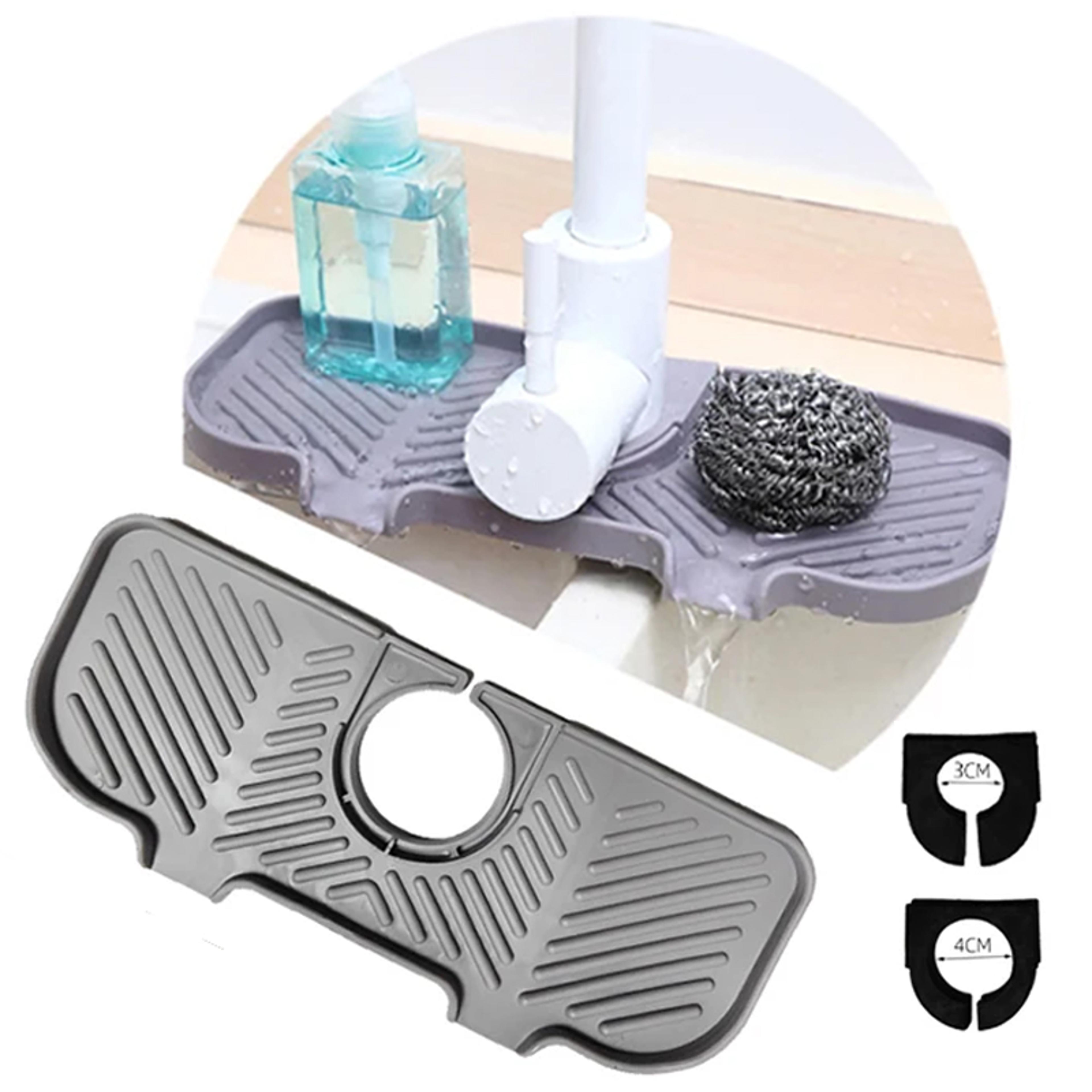 self draining silicone soap dish and kitchen sink sponge holder