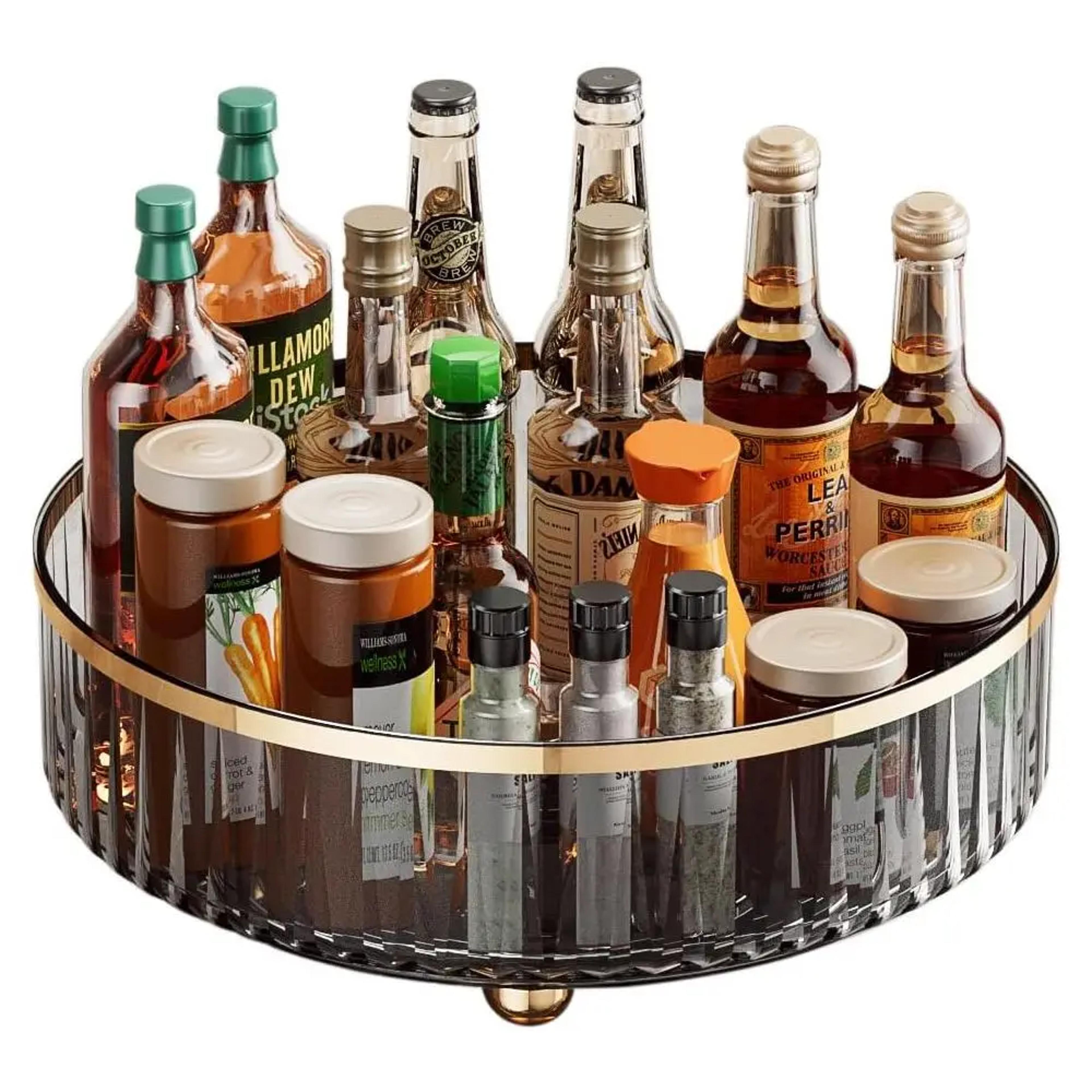 rotating storage bin pantry and refrigerator organizer