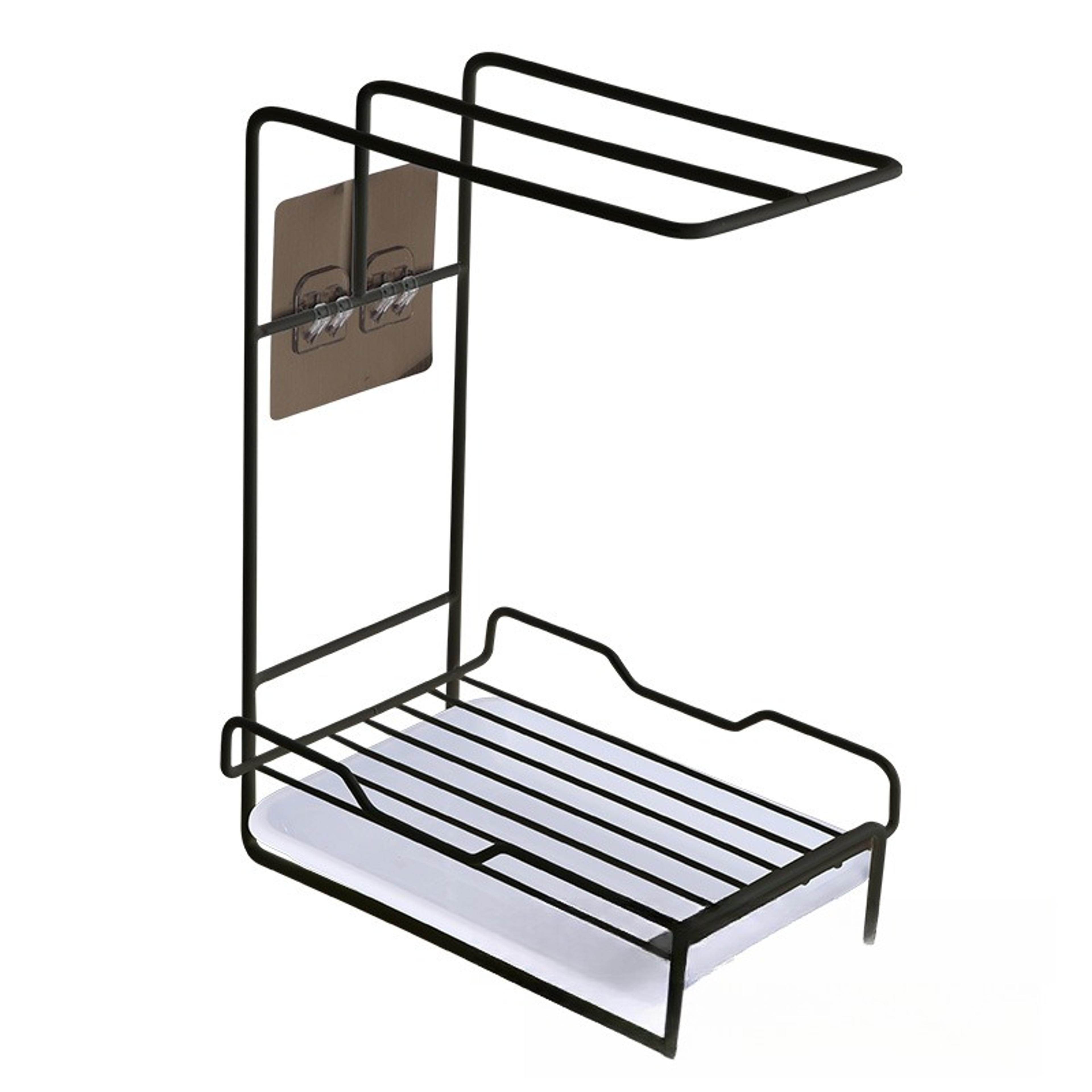 drainflow kitchen sink caddy with sponge holder and dish soap organizer