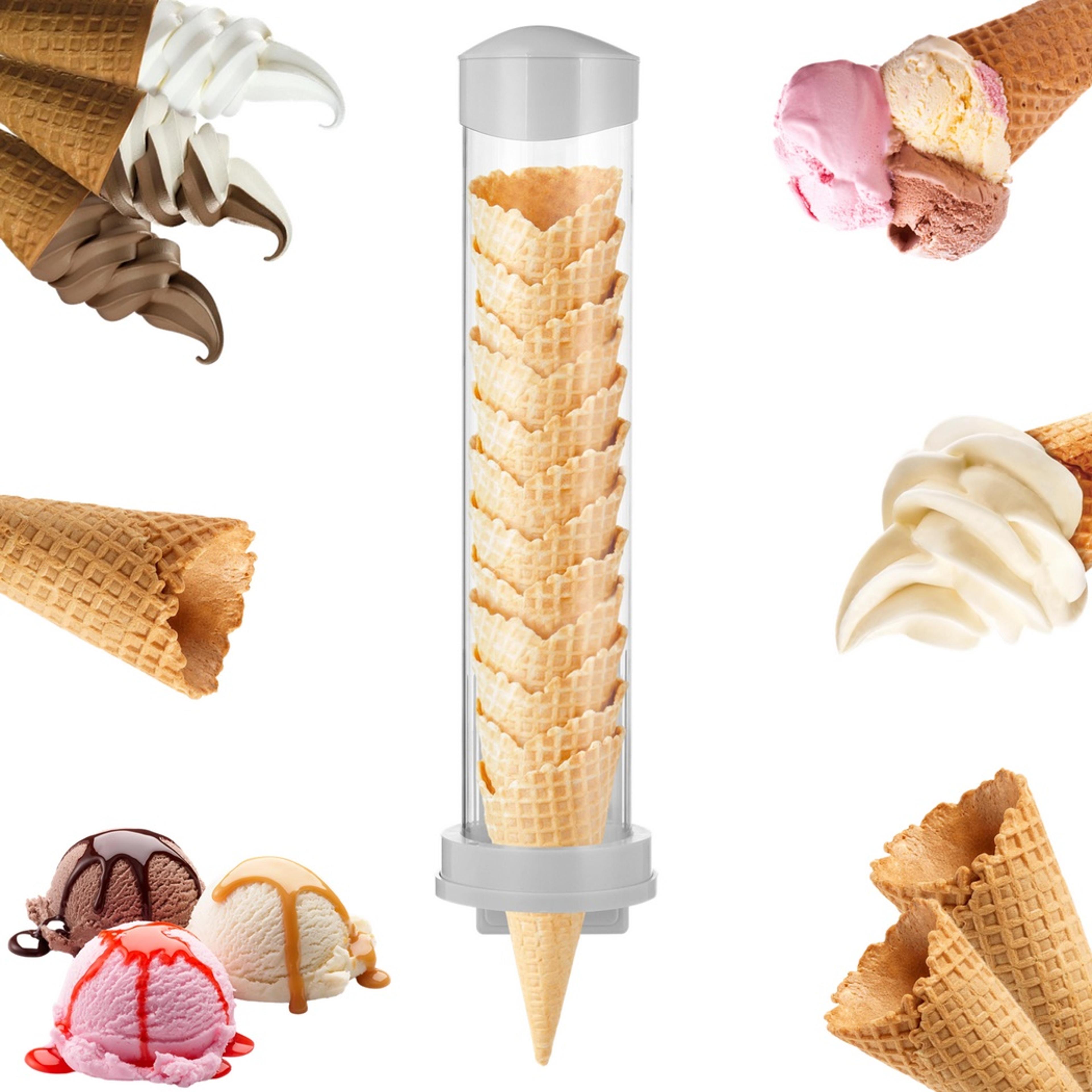 clear ice cream cone dispenser with magnetic waffle cone holder