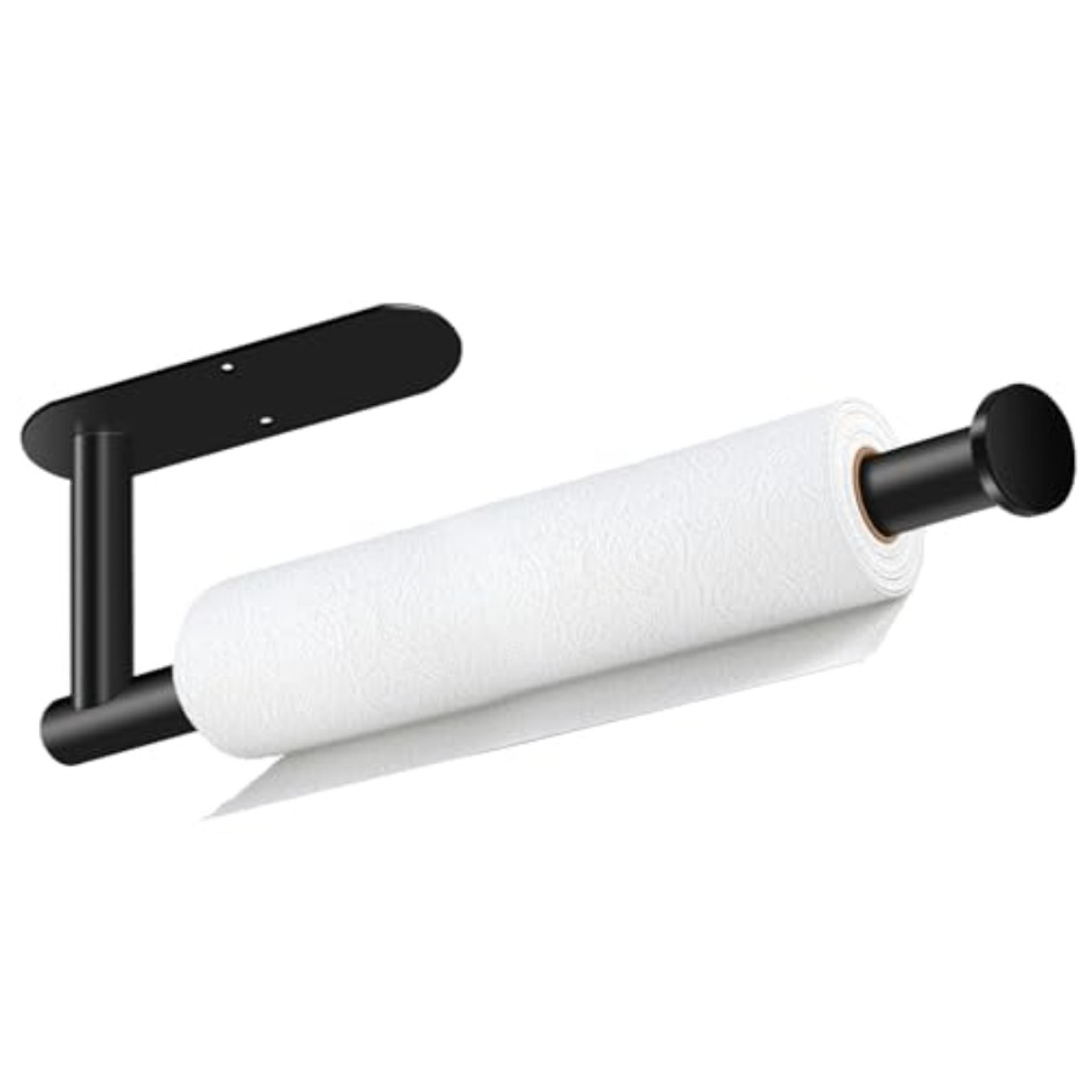 space saving under cabinet paper towel holder with self adhesive wall mount