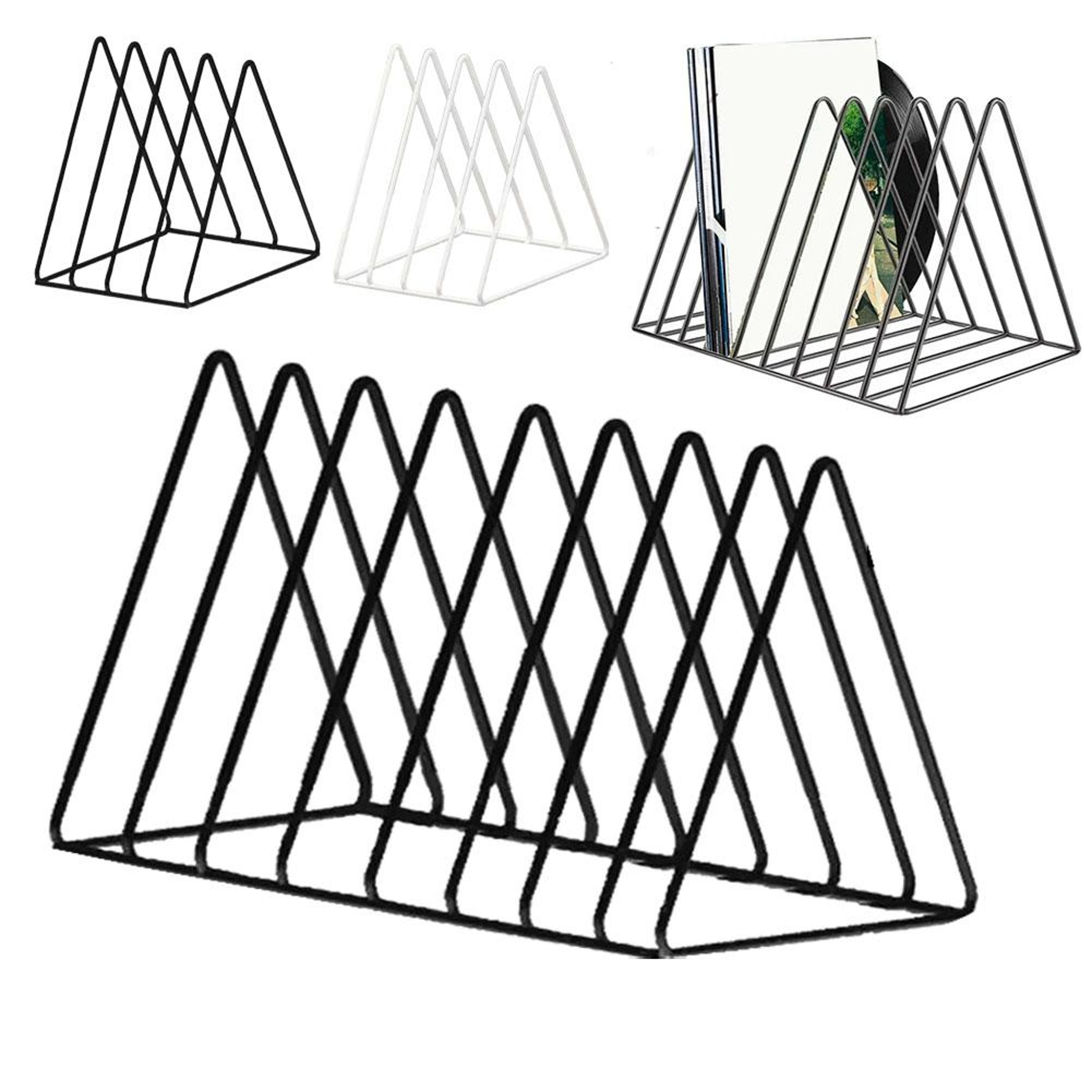 nine grid vinyl record storage rack and album display organizer